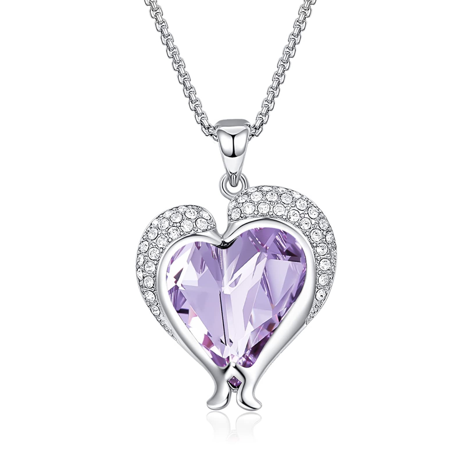 Sterling Silver Dolphin Necklace for Women - Heart of The Ocean Cubic Zirconia Pendant Jewelry Gift for Mom Birthday with Gift Box | Elegant Everyday Wear, Special Occasions & Anniversary Gifts