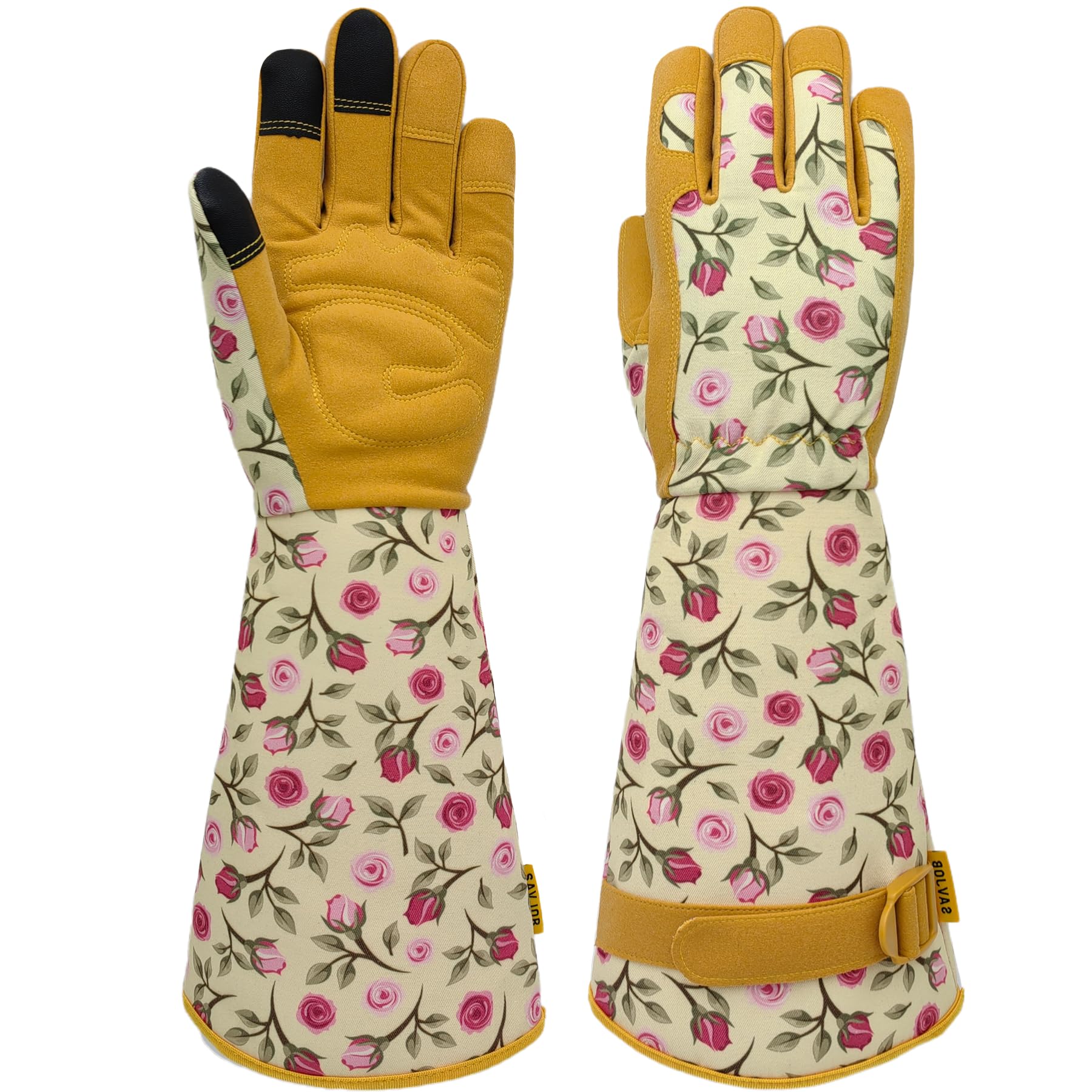 Durable Touchscreen Gardening Gloves with Long Cuff - Thorn Proof Rose Pruning Gloves for Women & Men - Perfect for Planting, Weeding, and Outdoor Yard Work