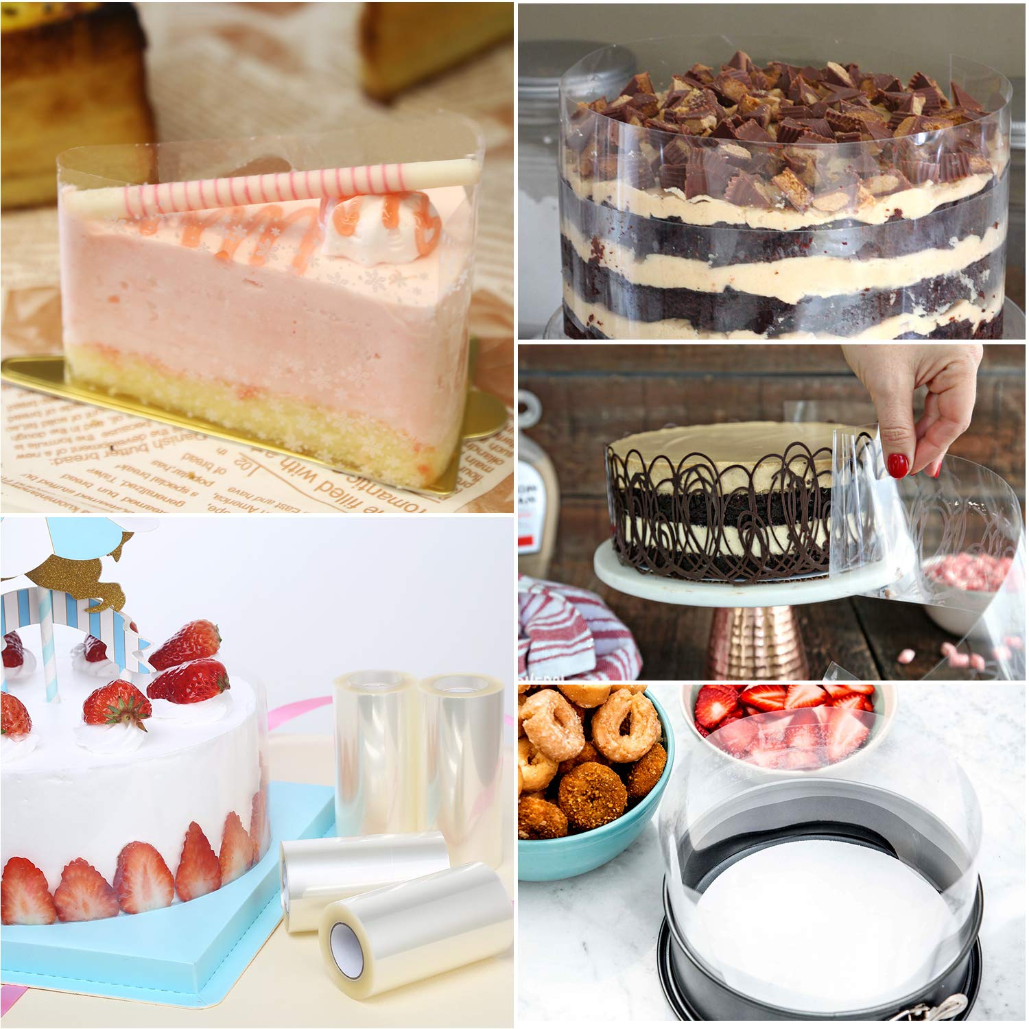 4-Pack Clear Acetate Cake Collars 3.1