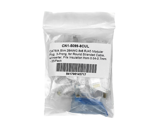 Slim CAT6 RJ45 Ethernet Connector - Under 3.9mm OD for Network Cables | Ideal for Home, Office & Data Center Wiring