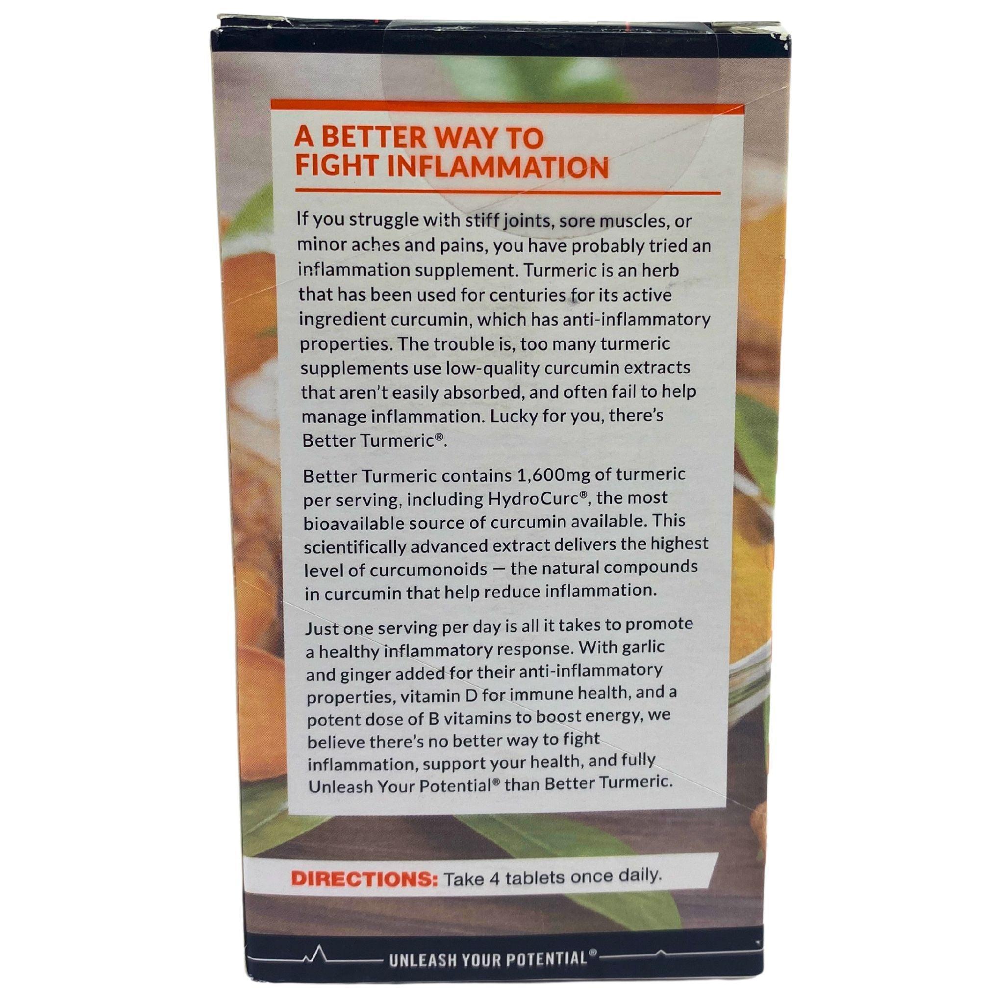 Force Factor Better Turmeric Clinical Strength Curcumin Supplement - 73 Capsules for Joint Pain Relief & Inflammation Support - Ideal for Active Lifestyles & Post-Workout Recovery