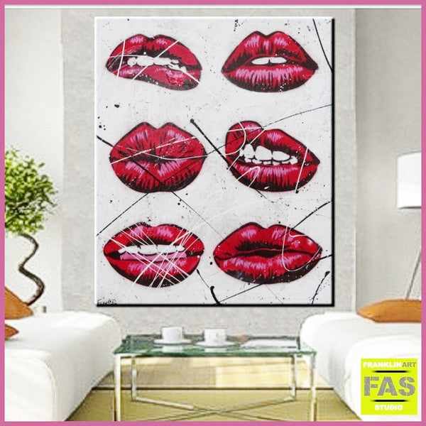 Urban Pop Lips Mouth Art - Trendy Home & Office Wall Decor for Modern Living Spaces