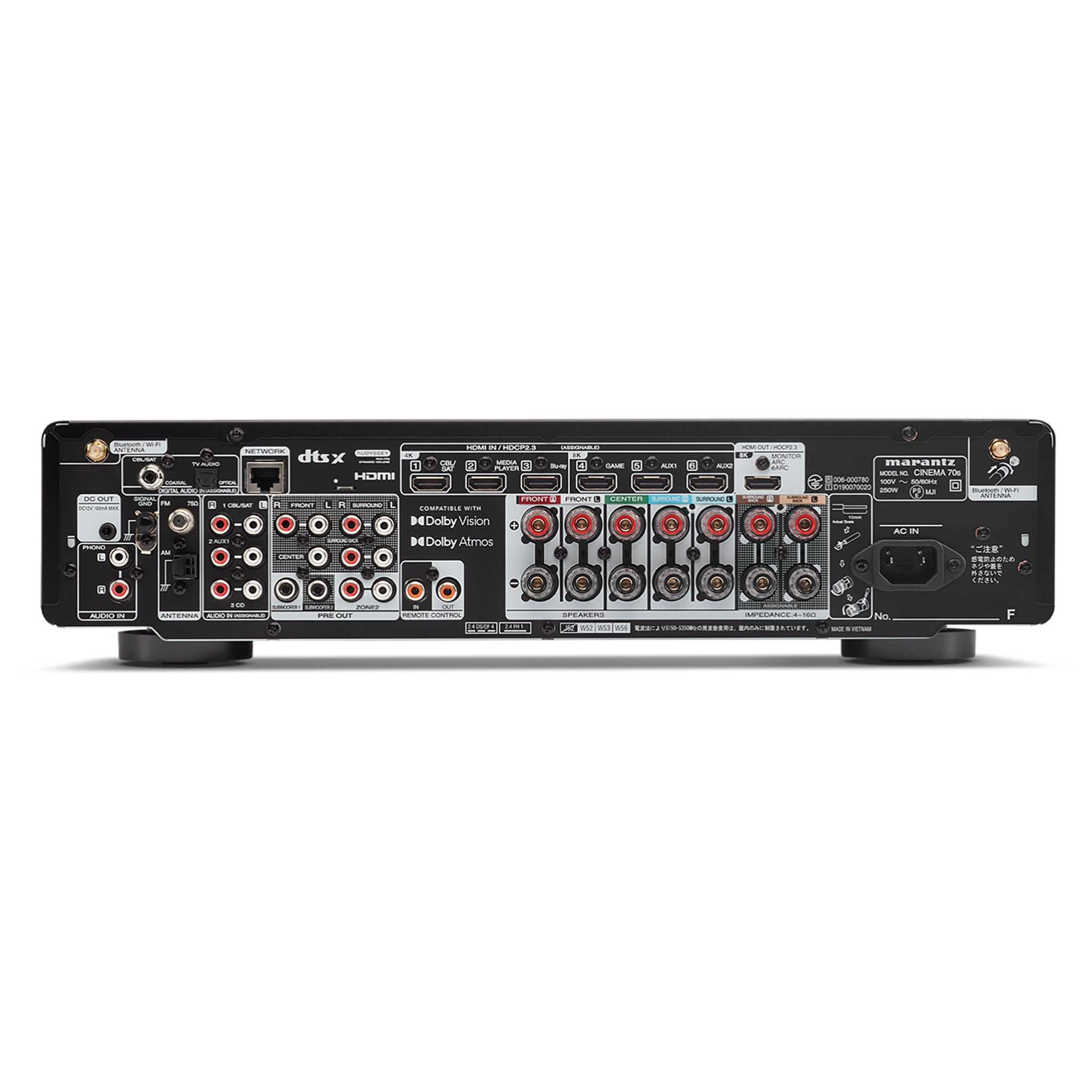 Marantz Cinema 70S Slim 7.2 Channel AV Receiver with Dolby Atmos - Home Theater System for Movies, Music & Gaming
