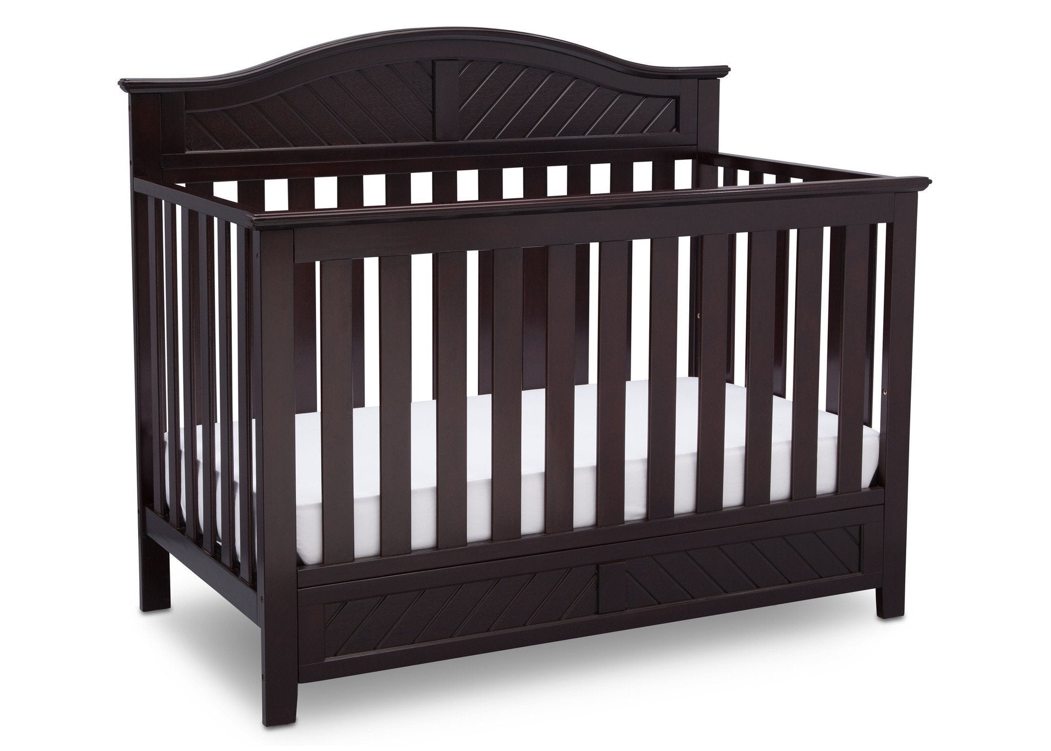 Bennington Elite Curved 4-in-1 Convertible Crib - Modern Nursery Furniture for Baby to Toddler Bed Transition | Perfect for Small Spaces & Stylish Nurseries