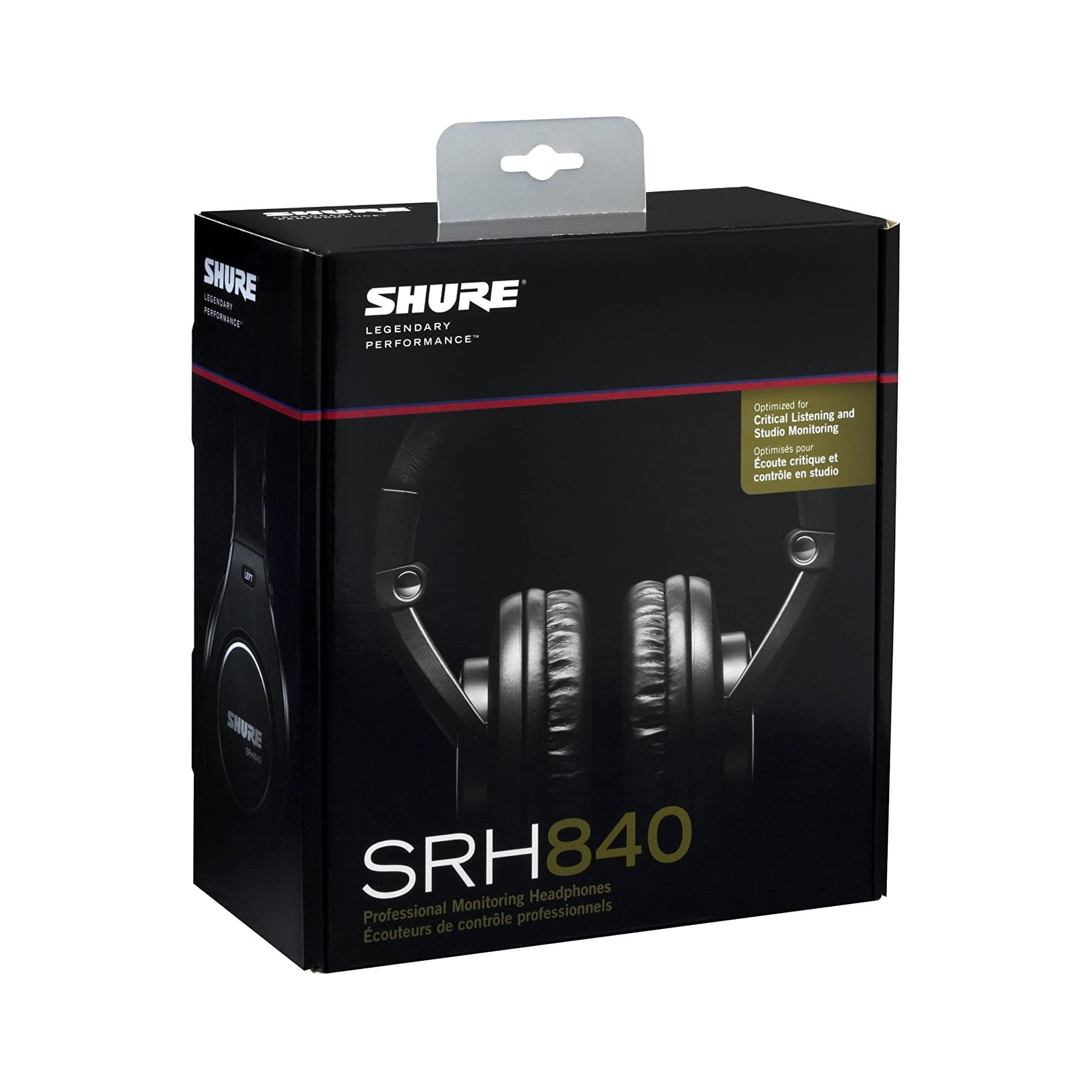 Shure SRH840 Professional Studio Headphones - Closed-Back Over-Ear for Recording, Mixing & Monitoring - High-Quality Sound Isolation for Home & Studio Use