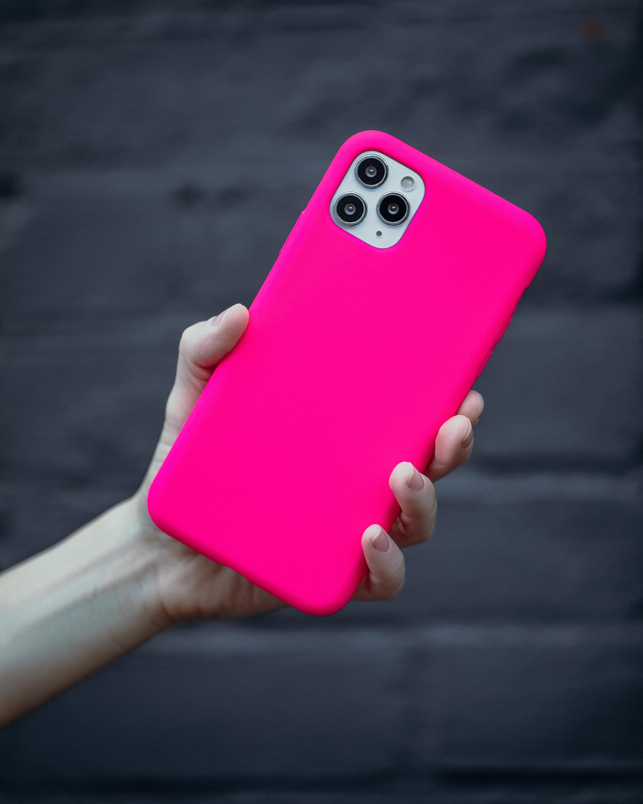FELONY CASE – iPhone 12 Pro Max Case – Shockproof Liquid Silicone Cover with Anti-Scratch Microfiber Lining – Neon Pink Protective Phone Case for Apple iPhone 12 Pro Max – Perfect for Daily Use, Travel & Outdoor Activities