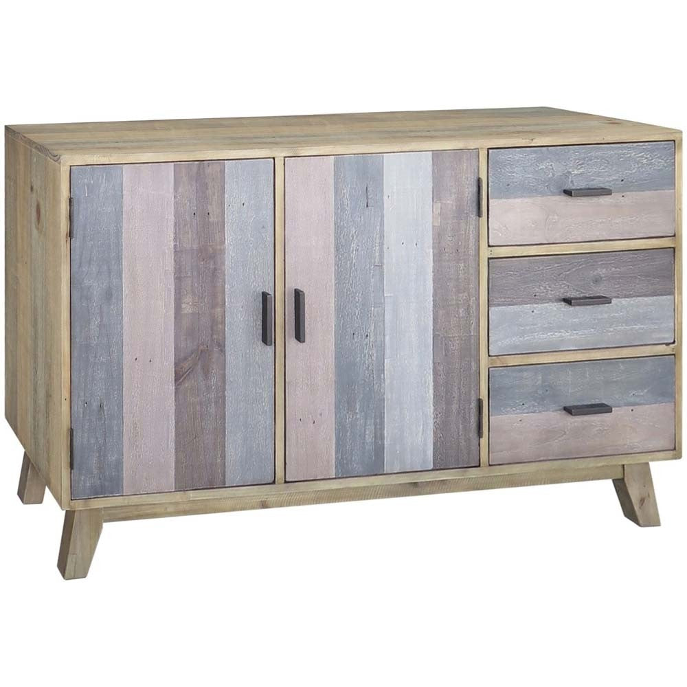 Corso Italy Mango Wood Grey Modern Medium Sideboard Buffet Cabinet 150x45x85cm - Stylish Storage Solution for Dining Room, Living Room & Entryway
