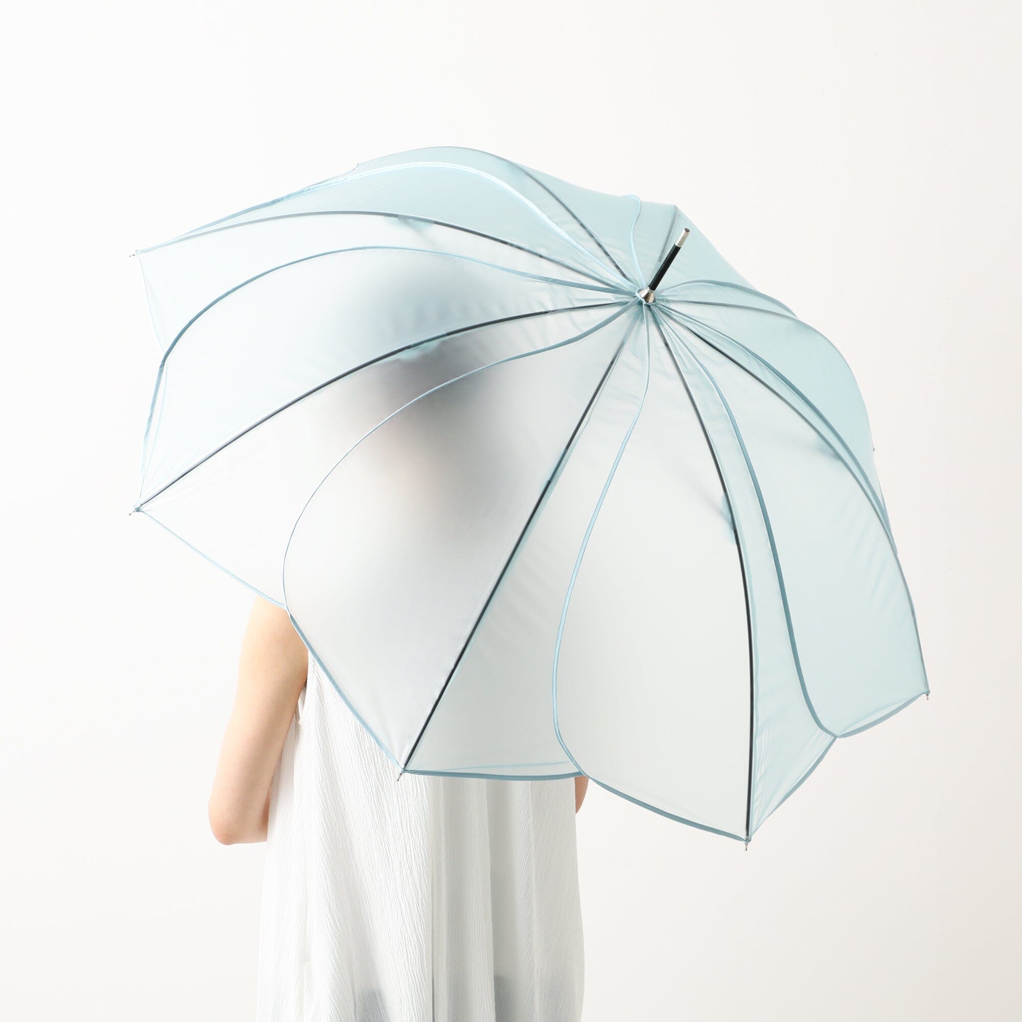 Transparent Windproof Compact Folding Umbrella with Powder-Coated Handle - Perfect for Rainy Days, Outdoor Events, and Travel