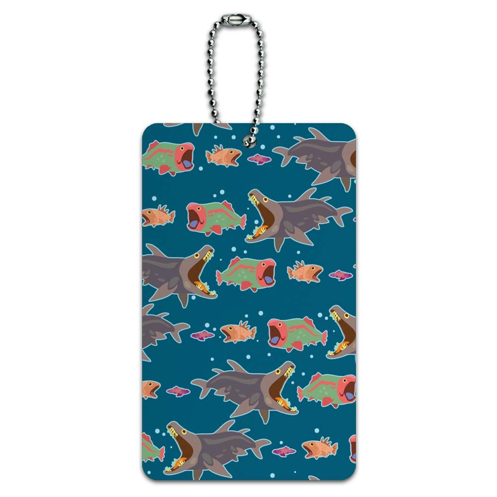 Fish Eat Fish Food Chain Pattern Luggage Tag - Durable Suitcase ID Tag for Travel Bags & Carry-Ons - Perfect for Airports, Cruises & Business Trips