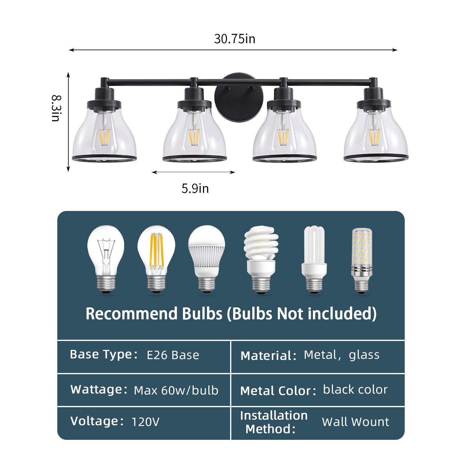 Hermosa Modern 4-Light Bathroom Vanity Light Fixture - Brushed Nickel Finish for Bathroom Mirror Lighting, Perfect for Modern Home Decor and Spa-Like Ambiance