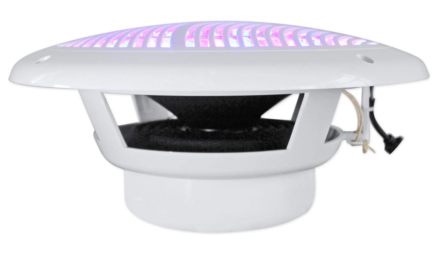 Rockville RMC80LW 8 Inch 1600W White Marine Speakers with Multi-Color LED Lights & Remote Control - Perfect for Boats, Pools, and Outdoor Parties