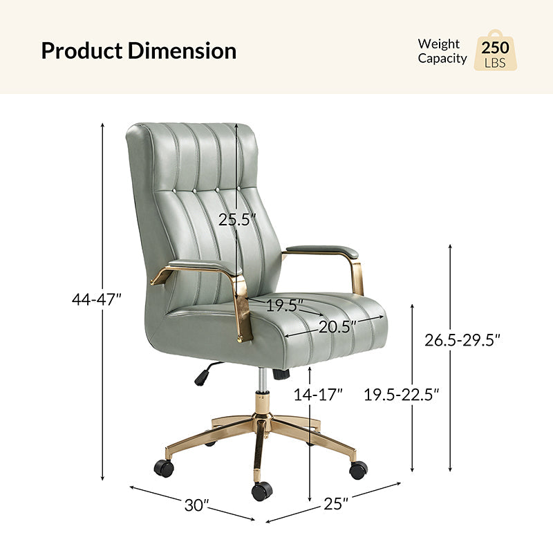 Premium Conelius Leather Ergonomic Executive Office Chair - High Back Adjustable Swivel Chair with Lumbar Support for Home & Office Workspace, Perfect for Long Hours Sitting Comfort