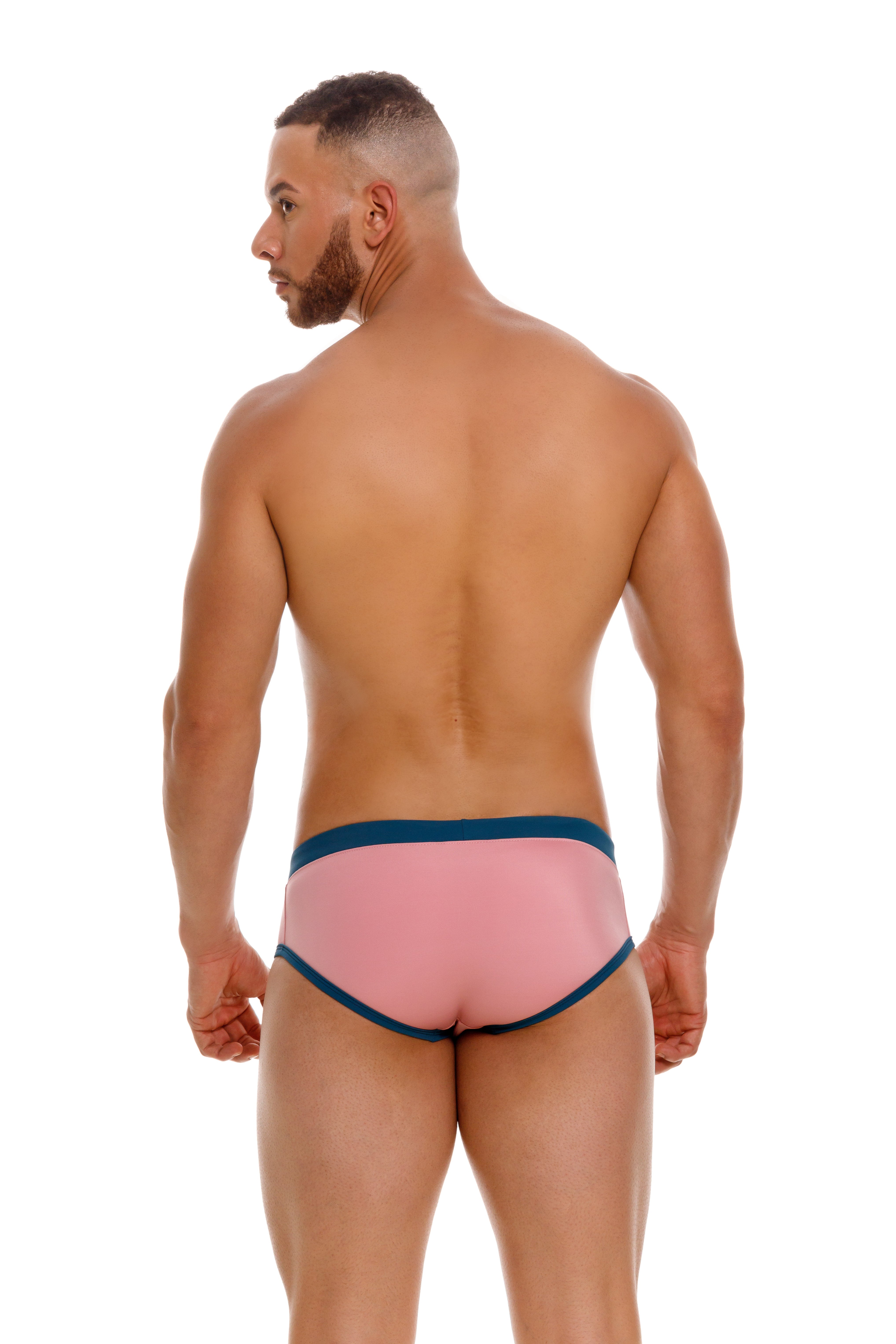 JOR Lisboa Men's Swim Brief - Pink Rose Print Quick Dry Swimwear for Beach, Pool & Vacation | Comfortable Swim Trunks for Swimming, Sunbathing & Water Sports