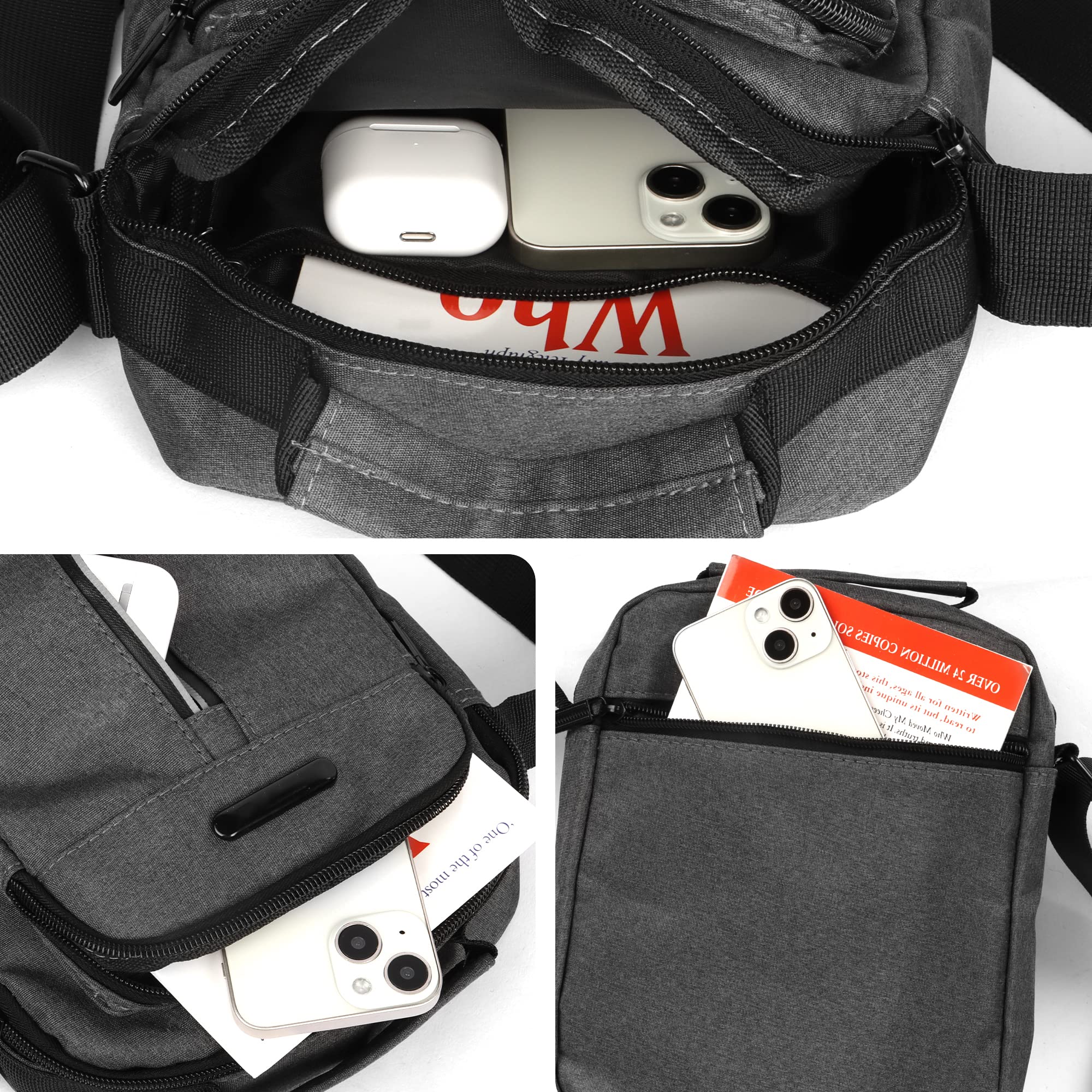 Waterproof Men's Shoulder & Crossbody Messenger Bag - Durable Travel & Business Laptop Bag with Multiple Pockets - Perfect for Commuting, Work & Outdoor Adventures