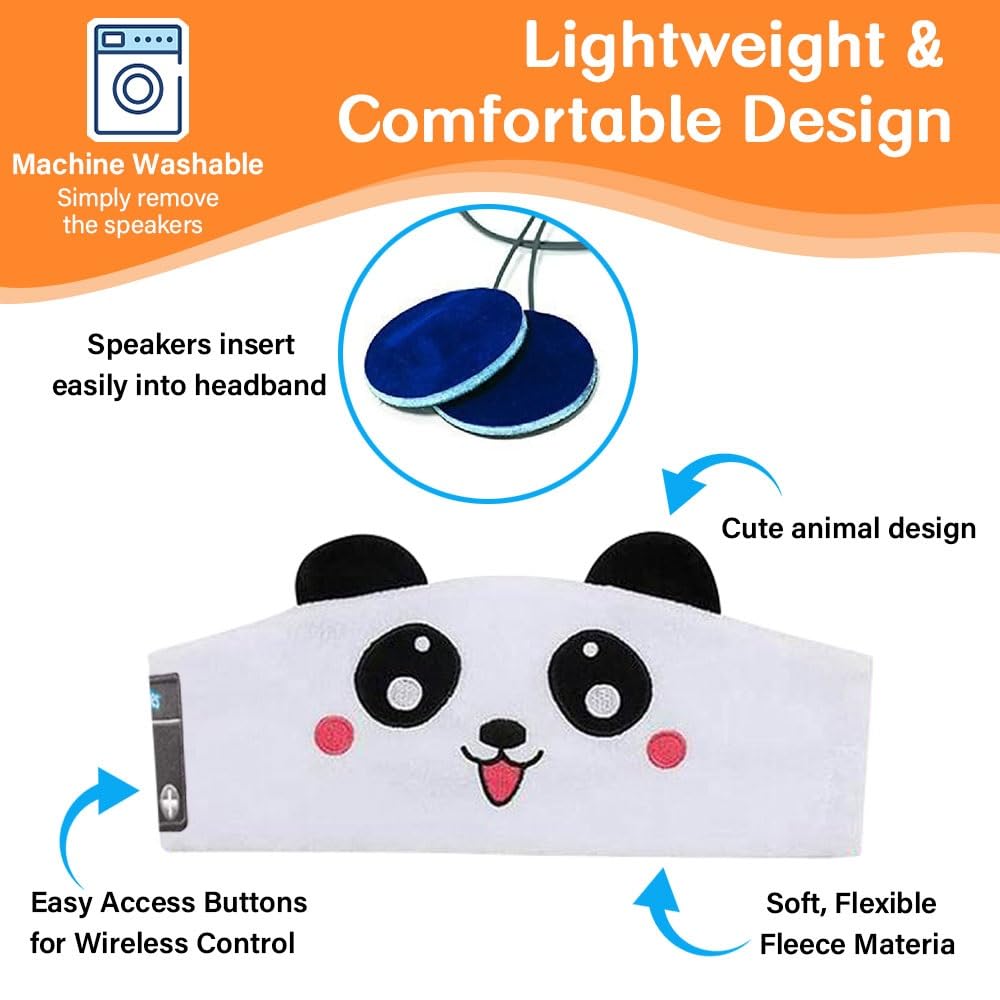 Wireless Kids Headphones for Children & Toddlers - Over Ear Headphones with Thin Speakers & Ultra Soft Fleece Headband (Fox Design) - Perfect for Online Learning, Travel, and Home Use