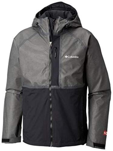 Columbia Outdry Rogue Interchangeable Jacket for Men - Waterproof & Breathable Rain Jacket, Charcoal Heather Color, Hiking & Outdoor Activities
