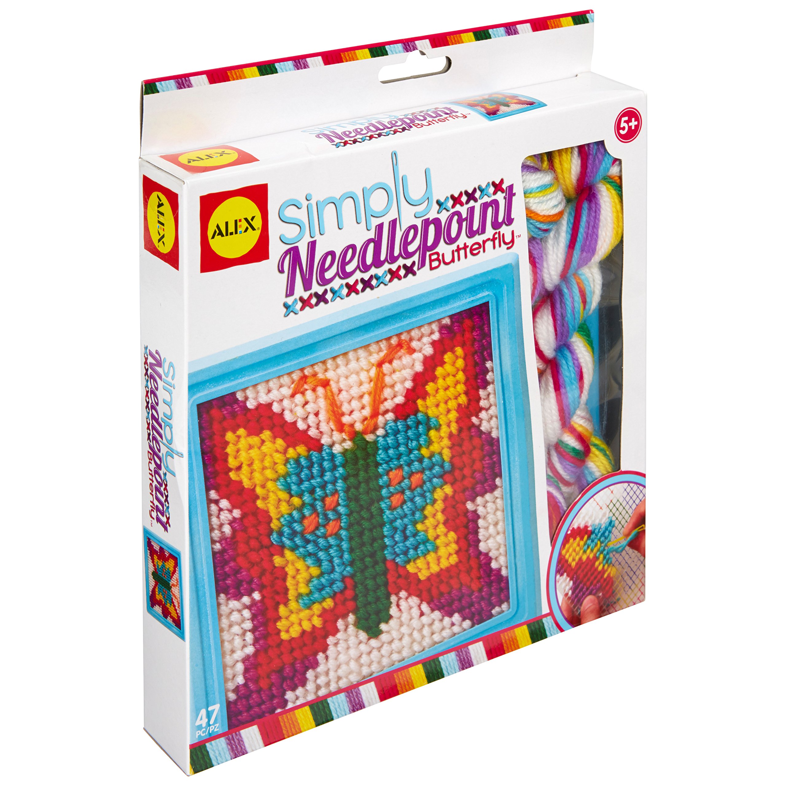 ALEX Toys Simply Needlepoint Butterfly Kit - Fun Kids Art and Craft Activity for Creative Play, DIY Home Decor & Gift Making