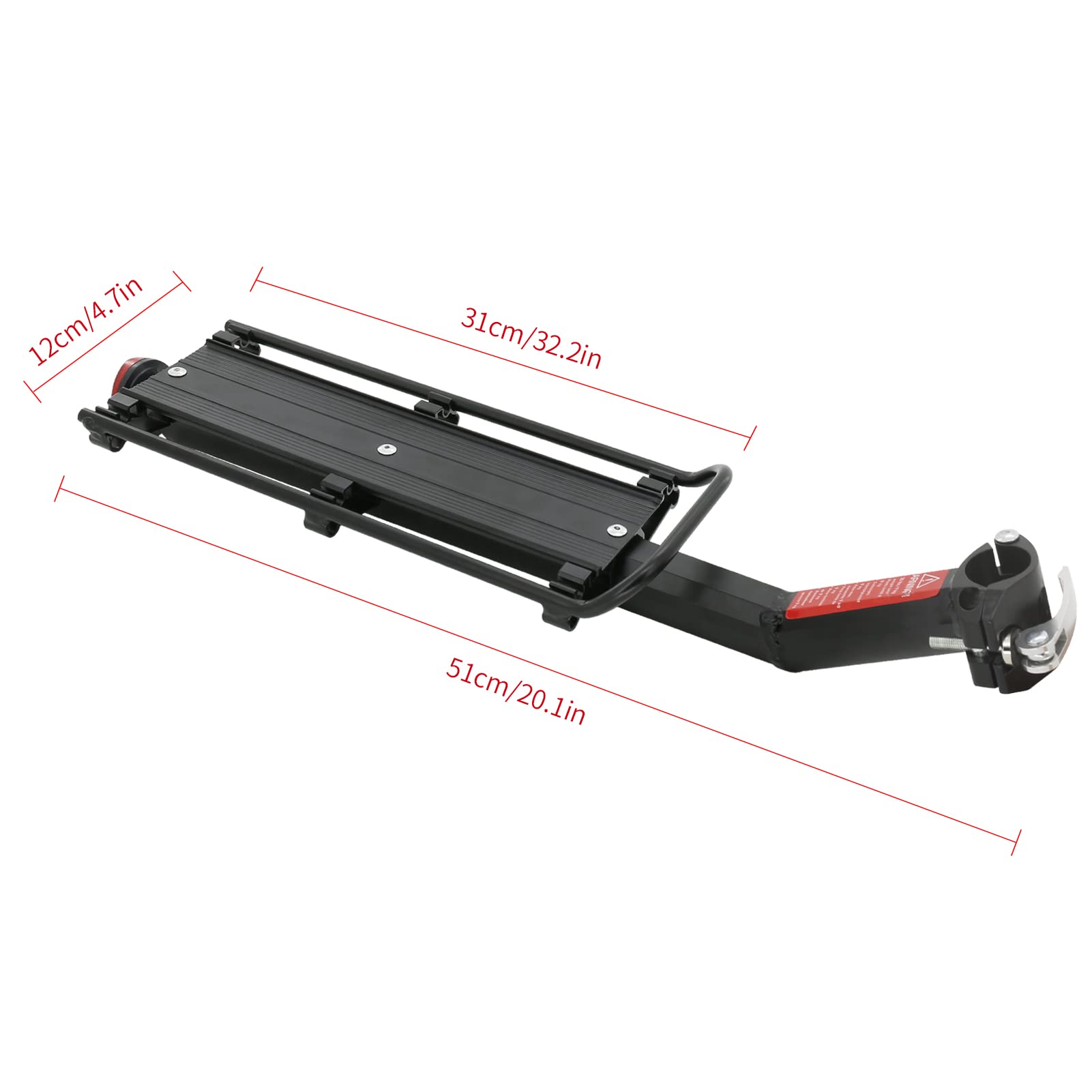 Best Aluminum Alloy Quick Release Rear Bike Cargo Rack with Reflector - Durable Cycling Luggage Carrier for Commuting, Touring & Shopping