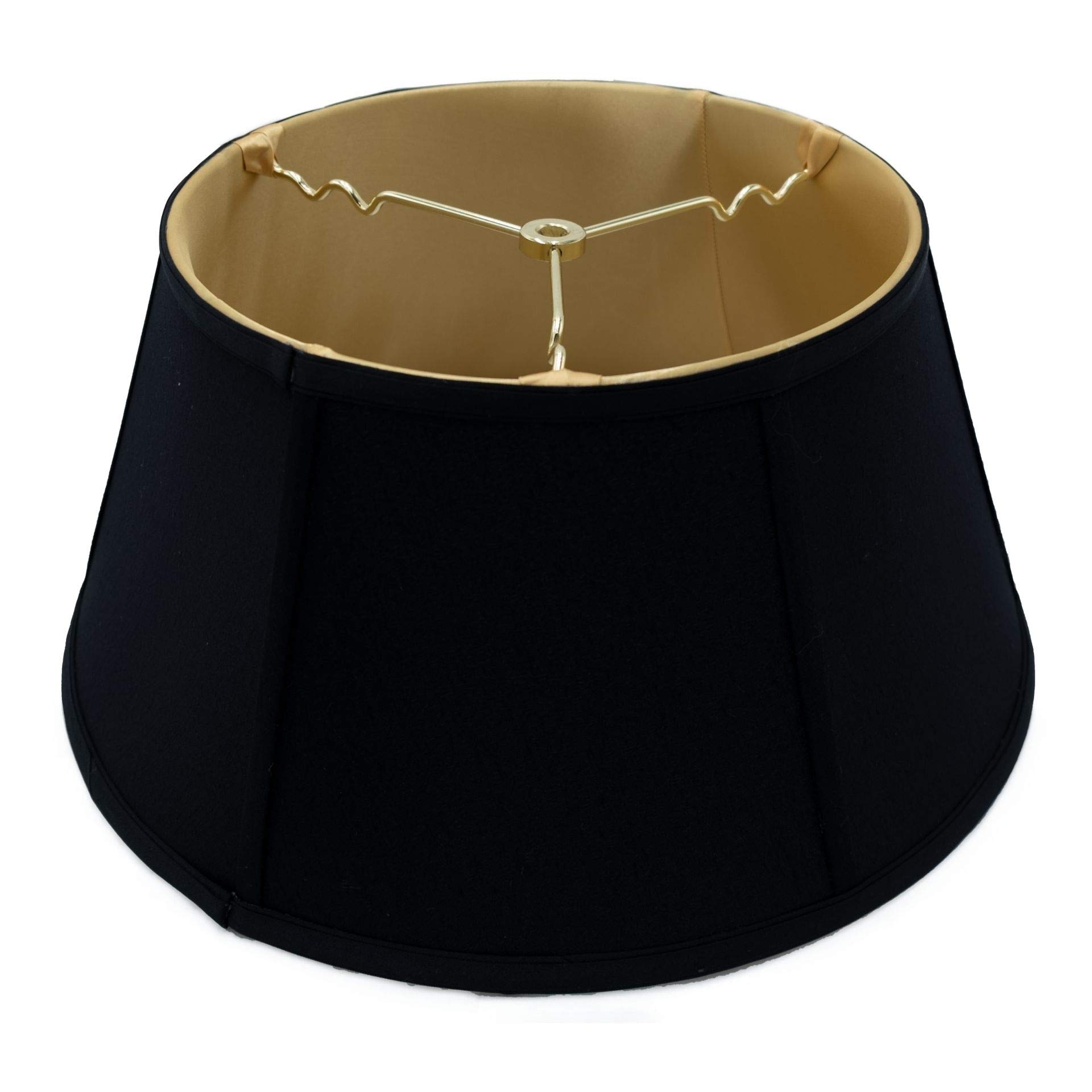 14 Inch Black Silk Bouillotte Lamp Shade for Candle Sticks - Elegant Home Decor for Living Room, Bedroom & Dining Room Lighting