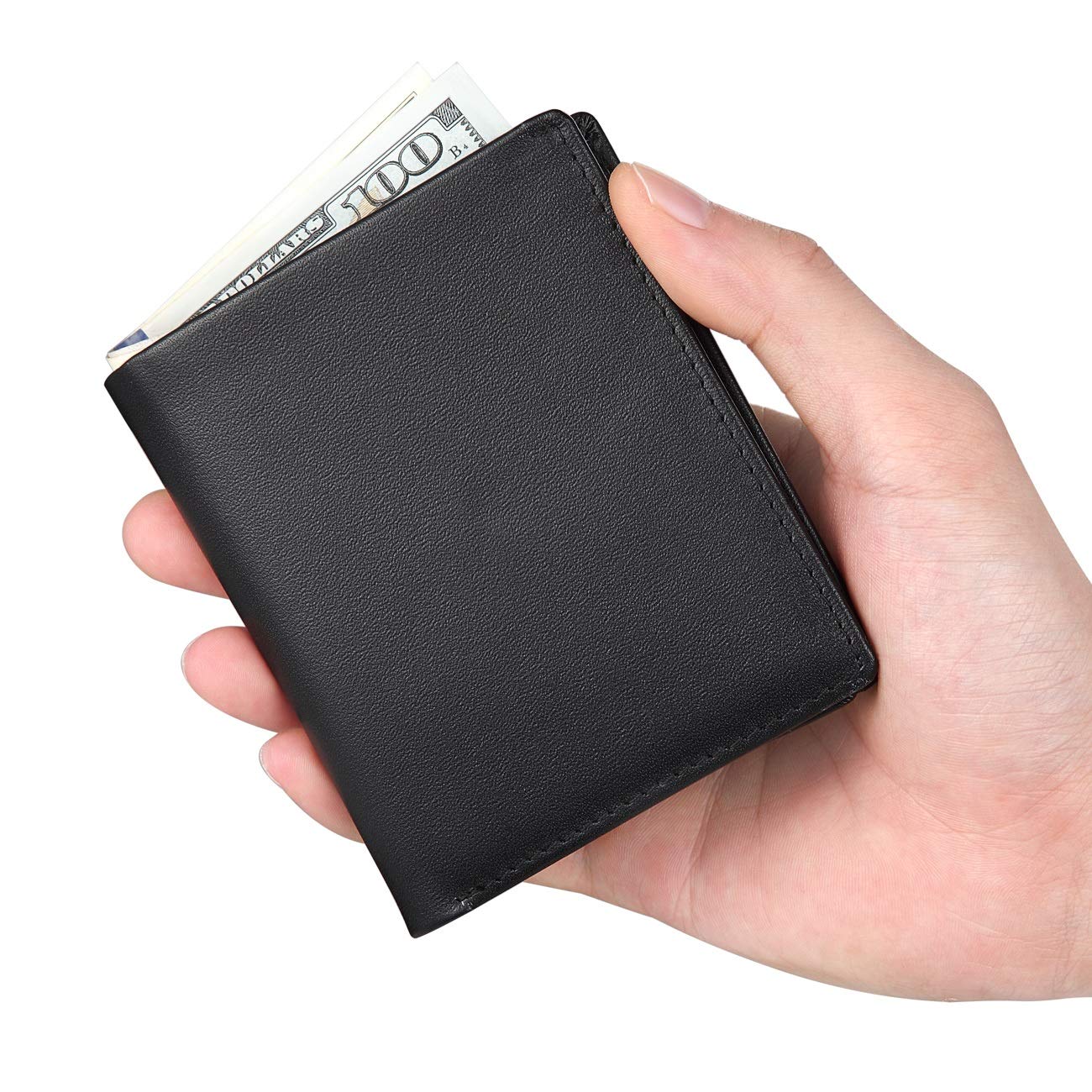 Premium RFID Blocking Leather Wallet for Men - Bifold & Trifold Design with ID Window and Coin Pockets | Slim Business & Travel Wallet for Credit Cards, Cash & Coins