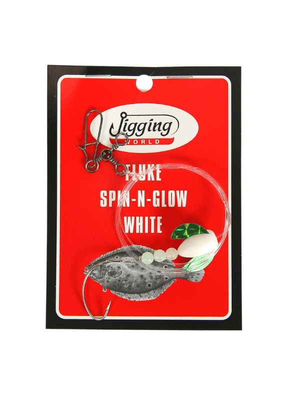 Jigging World Fluke Rigs with Spin & Glow - Premium Saltwater Fishing Lures for Fluke, Flounder & Sea Bass - Perfect for Offshore & Inshore Fishing Trips