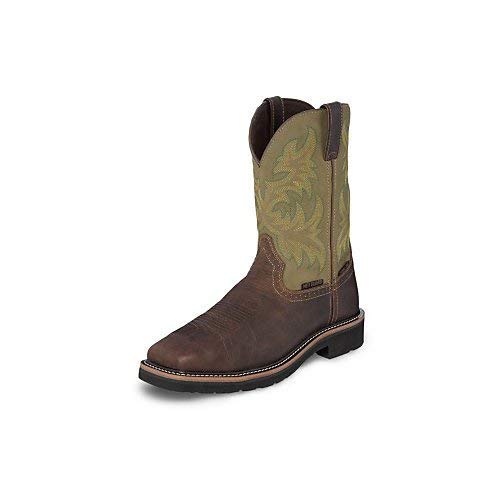 Justin Men's Western Boots - Genuine Leather Cowboy Boots for Men - Comfortable & Durable Riding Boots - Perfect for Country Music Festivals, Rodeos & Outdoor Adventures