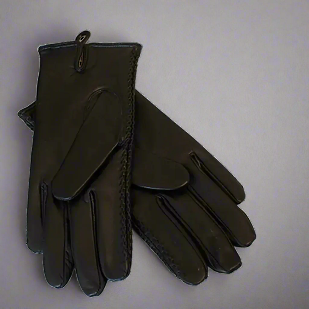 Premium BOL Leather Gloves with Zig Zag Stitches - Durable Winter Gloves for Men & Women - Perfect for Driving, Motorcycling & Outdoor Activities