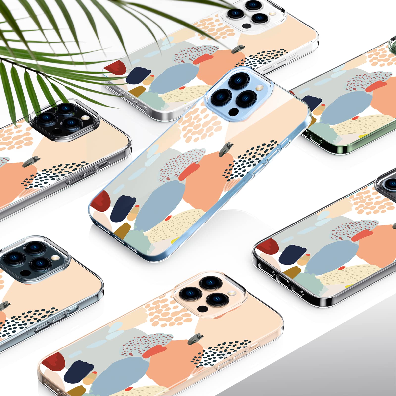 20 Stylish Patterns Slim Soft TPU Shockproof iPhone 13 Pro Case with Screen Protector - Durable Protection for Everyday Use, Work & Travel