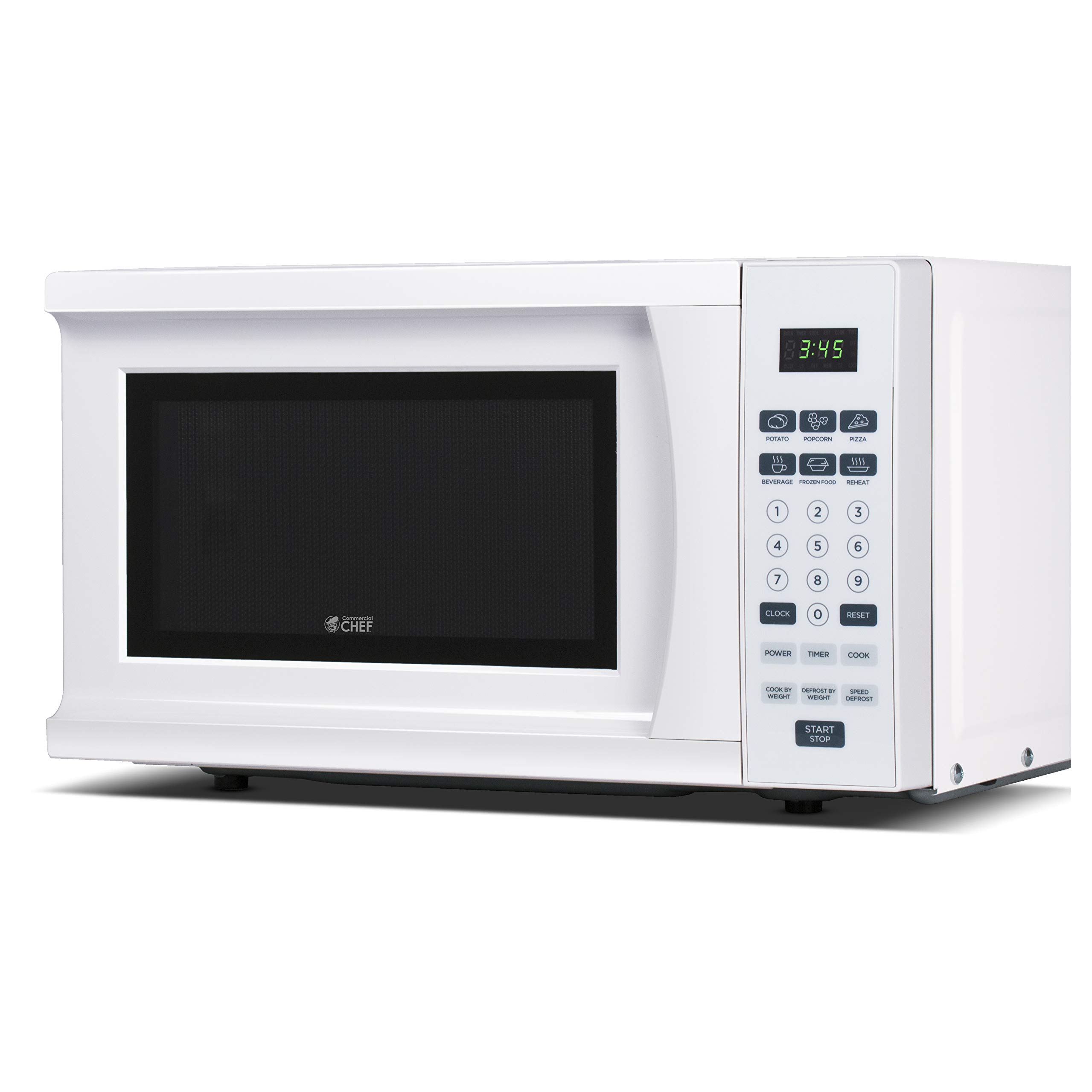 Commercial CHEF CHM770W 0.7 Cu.Ft Countertop Microwave Oven - White | Compact Space-Saving Design for Small Kitchens, Offices & Dorm Rooms | Fast Cooking & Reheating Solution