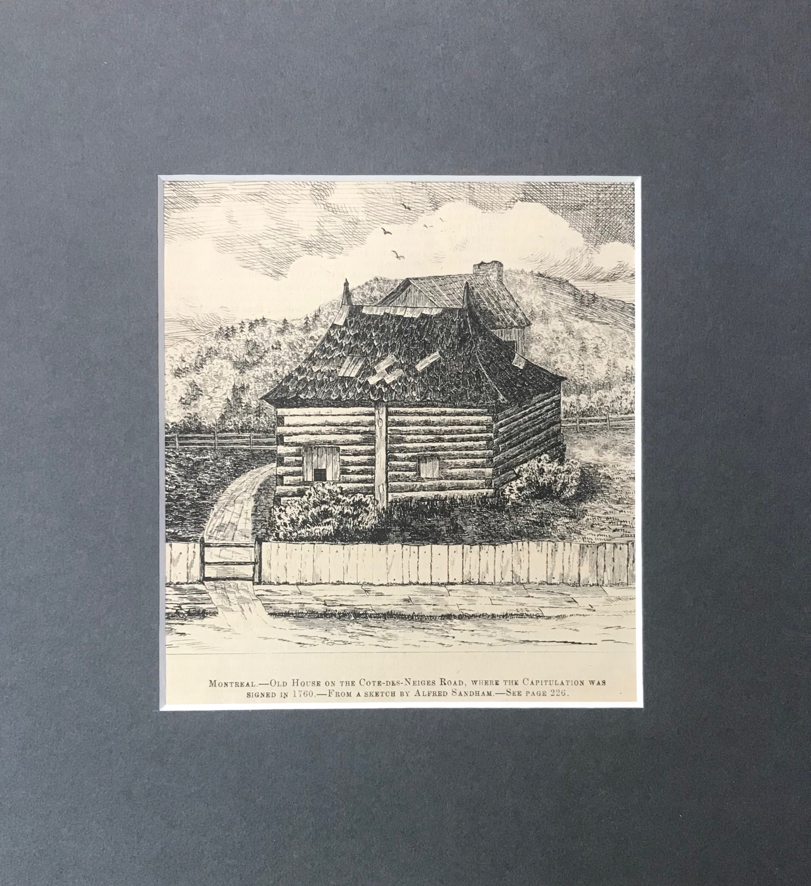 1870s Canadian Illustrated News Vintage Print - Historic Old House on Cote des Neiges Road Montreal | Antique Home Decor, Victorian Era Wall Art for Living Room & Office