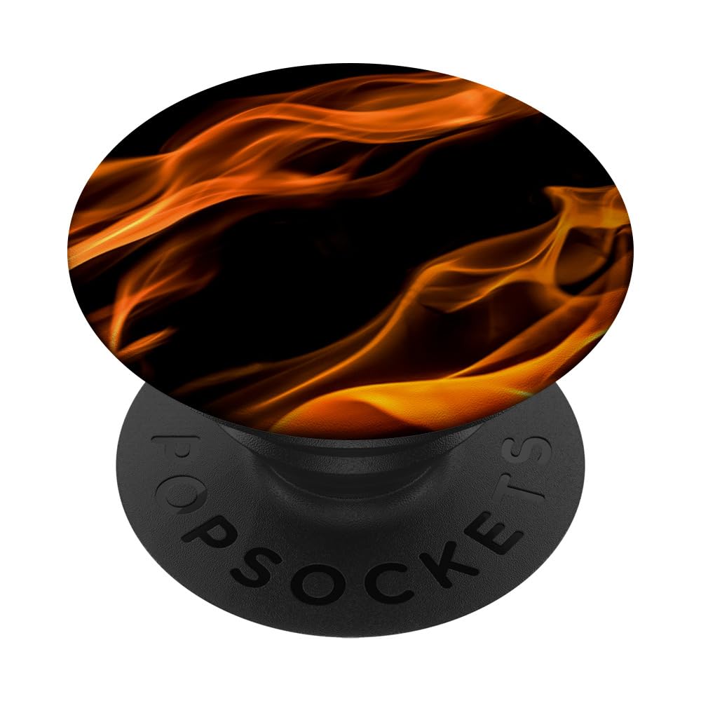 Flames Black Red PopSockets Standard PopGrip - Fire Heat Design with Warmth | Perfect for Phones, Tablets & Laptops - Stylish Grip for Everyday Use