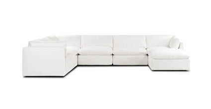7-Seat Davos Modular Sectional Sofa with Reversible Chaise - Modern L-Shaped Couch for Living Room, Family Room & Home Theater