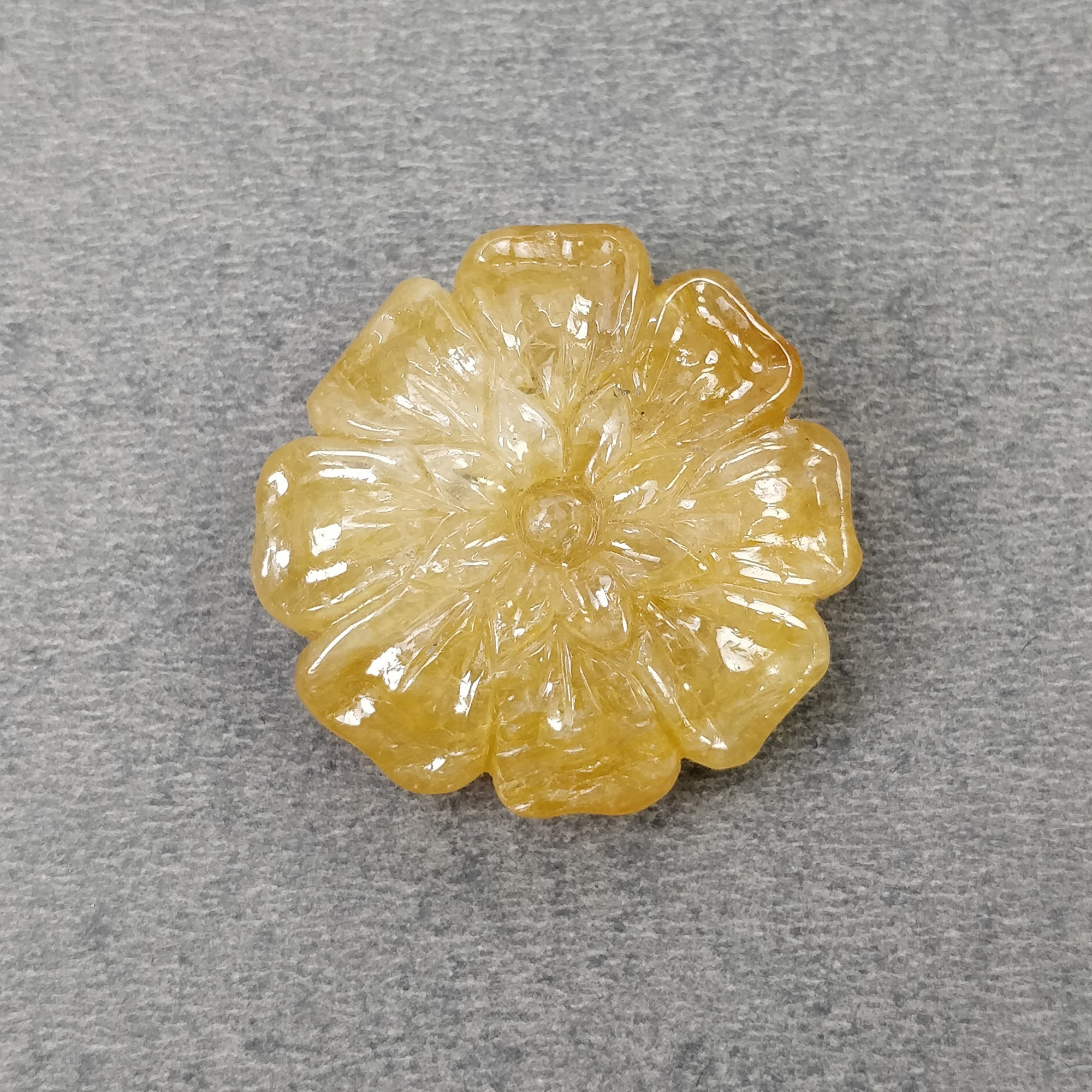 Natural Untreated Burmese Yellow Sapphire Gemstone Carving - 75.50cts, 38.5mm Unique Uneven Shape | Handcrafted Jewelry Making, Meditation Stone & Luxury Gift Idea