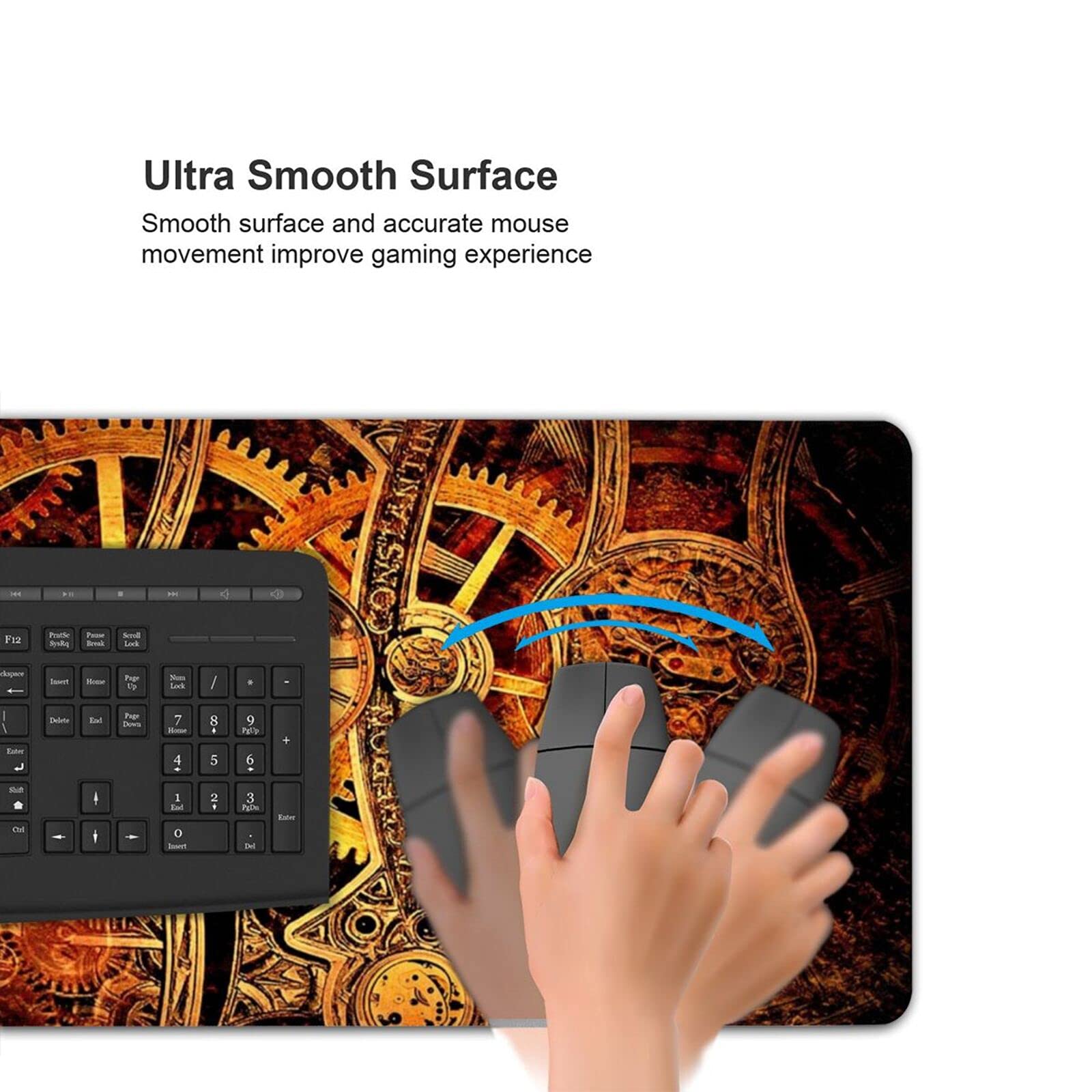 Steampunk Gaming Mouse Pad - Extra Large Extended Mouse Mat with Keyboard Pad for PC Gamers - Perfect for Office, Home, and Gaming Setups