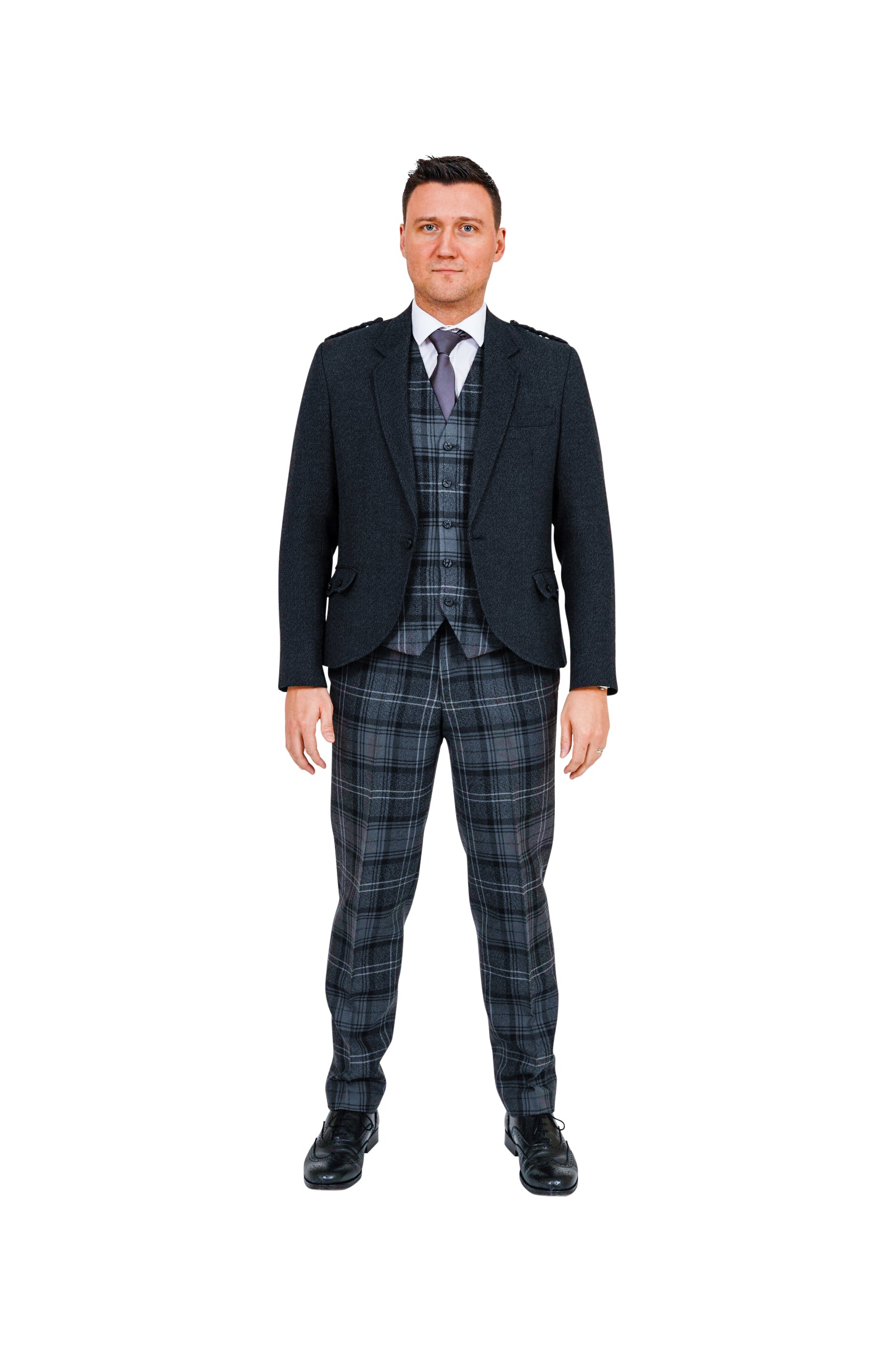 Highland Granite Tartan Men's Trousers - Traditional Scottish Kilt Pants for Formal Events & Highland Games
