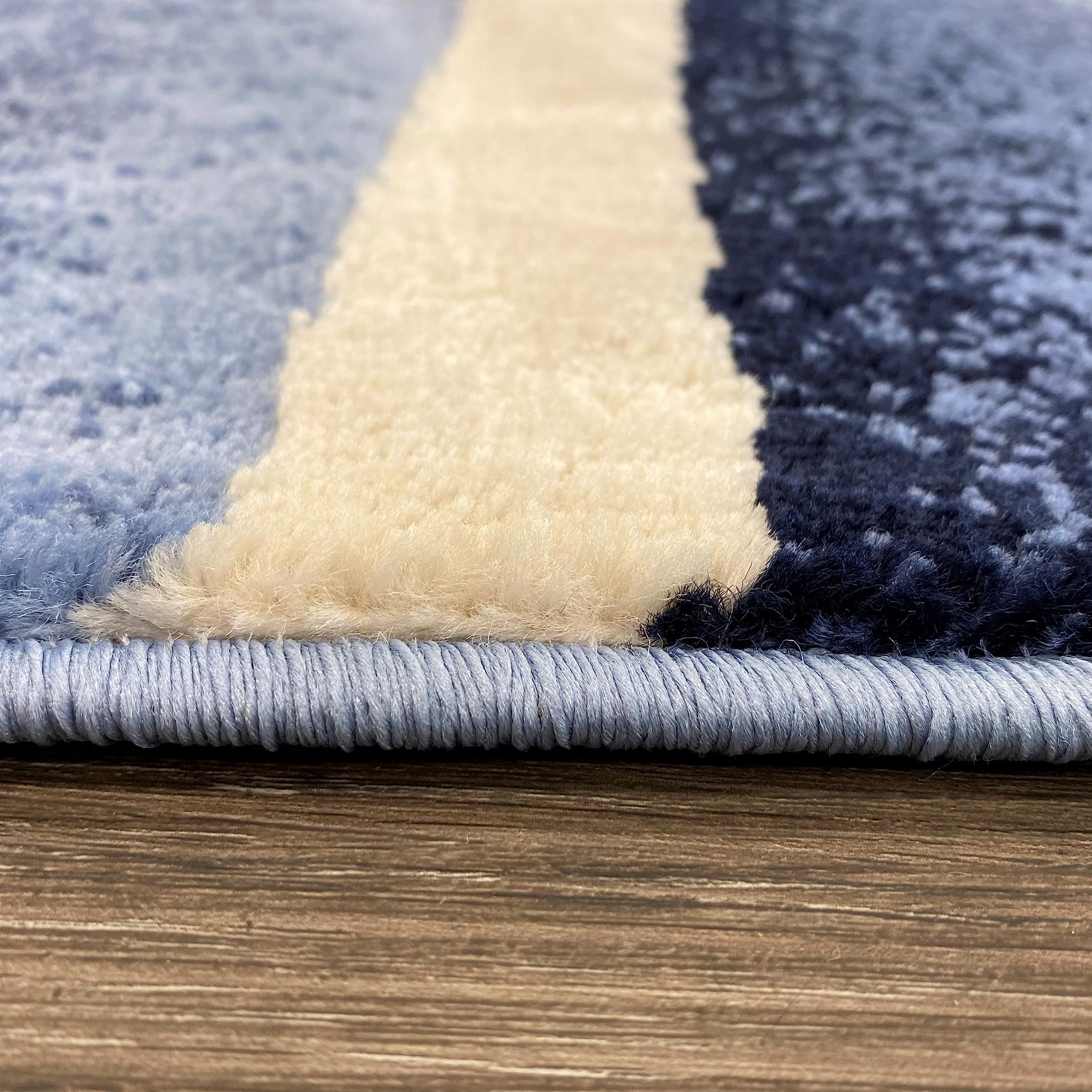 2305 Geometric Abstract Blue 2x3 Area Rugs for Entryway - Non-Slip Modern Floor Mat for Living Room, Bedroom & Hallway Decor