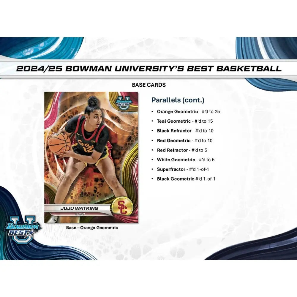 2024-2025 Bowman University Best Basketball Trading Cards Hobby Box - Collectible Sports Cards for Breakers, Investors & Fans - Perfect for Trading, Gifting & Fantasy Leagues