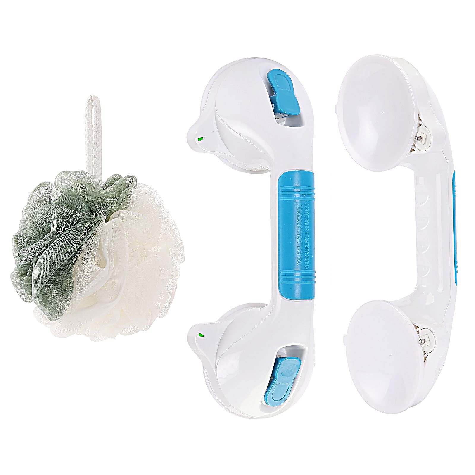 Suction Cup Shower Handle Grab Bar with LED Indicator Light - Non-Slip Safety Rail for Bathtub, Toilet & Fiberglass Tiles - Balance Assist for Seniors & Elderly | Perfect for Bathroom Safety & Fall Prevention
