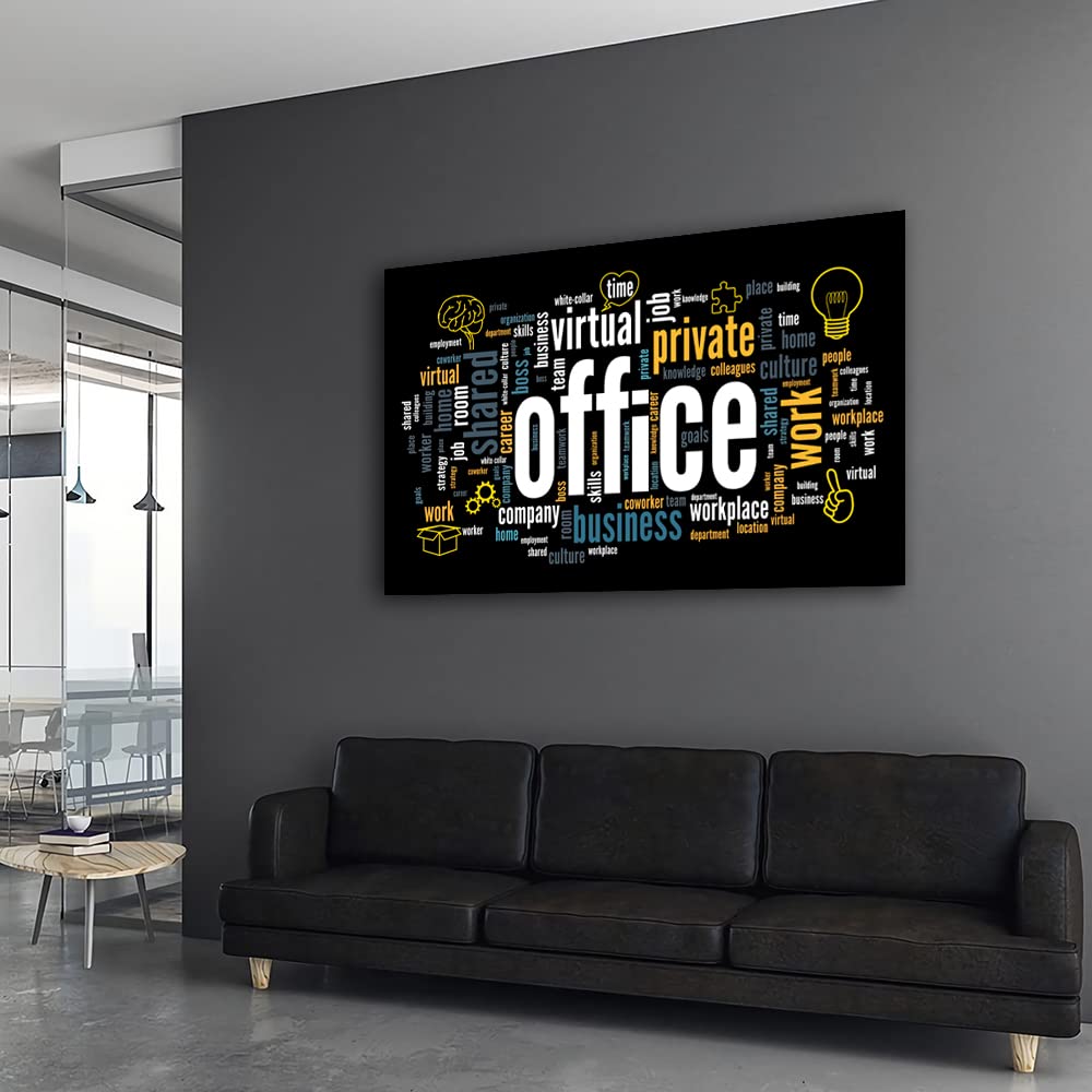 Motivational Office Canvas Wall Art - Inspirational Entrepreneur Business Quotes - Modern Large Framed Paintings - Easy to Hang - Perfect for Home Office, Workspace & Corporate Decor