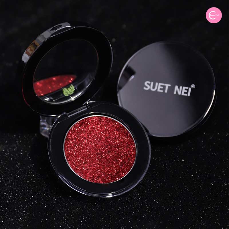 SUET NEI Glitter Red Diamond Single Eyeshadow - Long Lasting Pigmented Makeup for Party & Night Out Looks