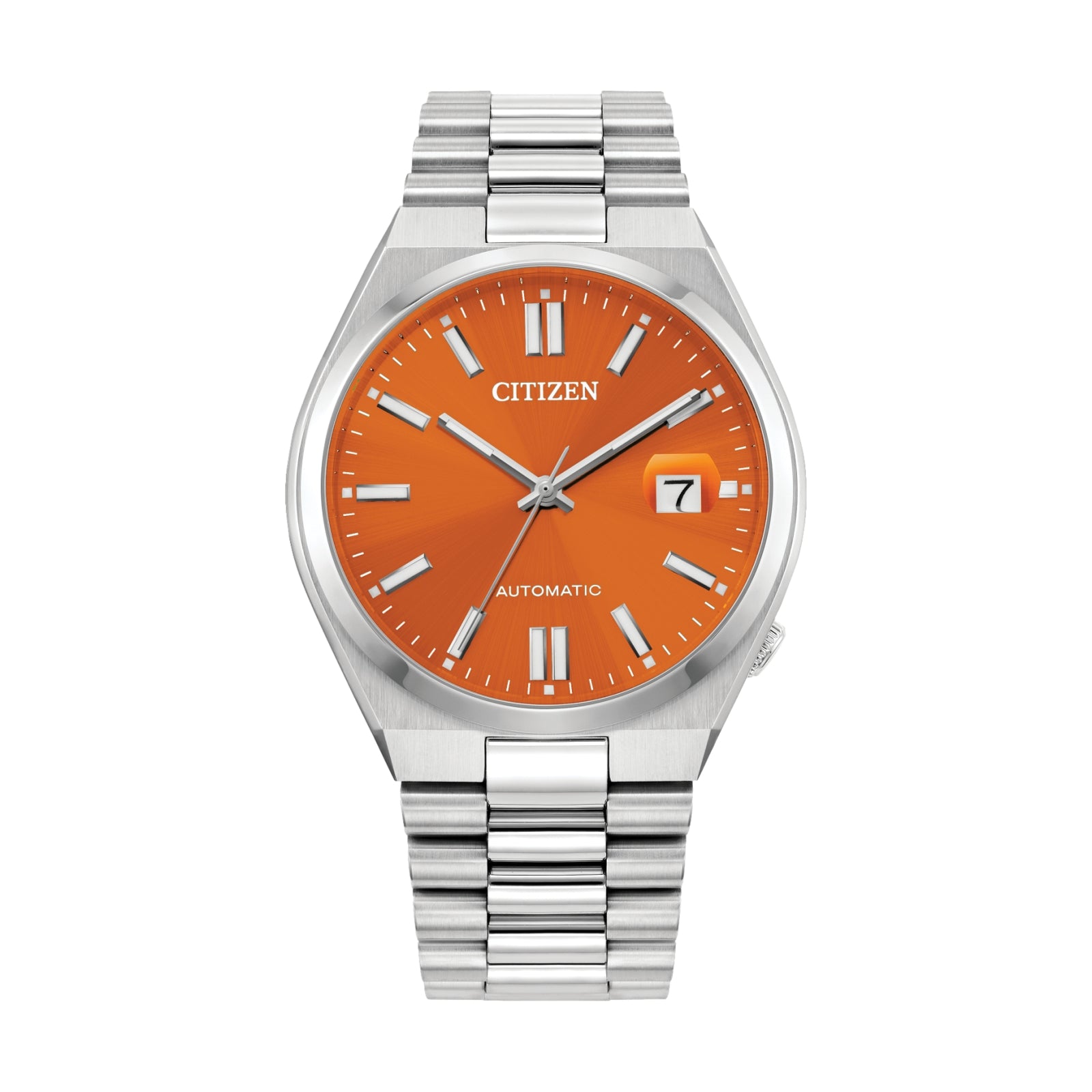 Seiko Tsuyosa Automatic Watch 40mm Orange Dial Stainless Steel Bracelet - Perfect for Casual Wear, Office & Everyday Use