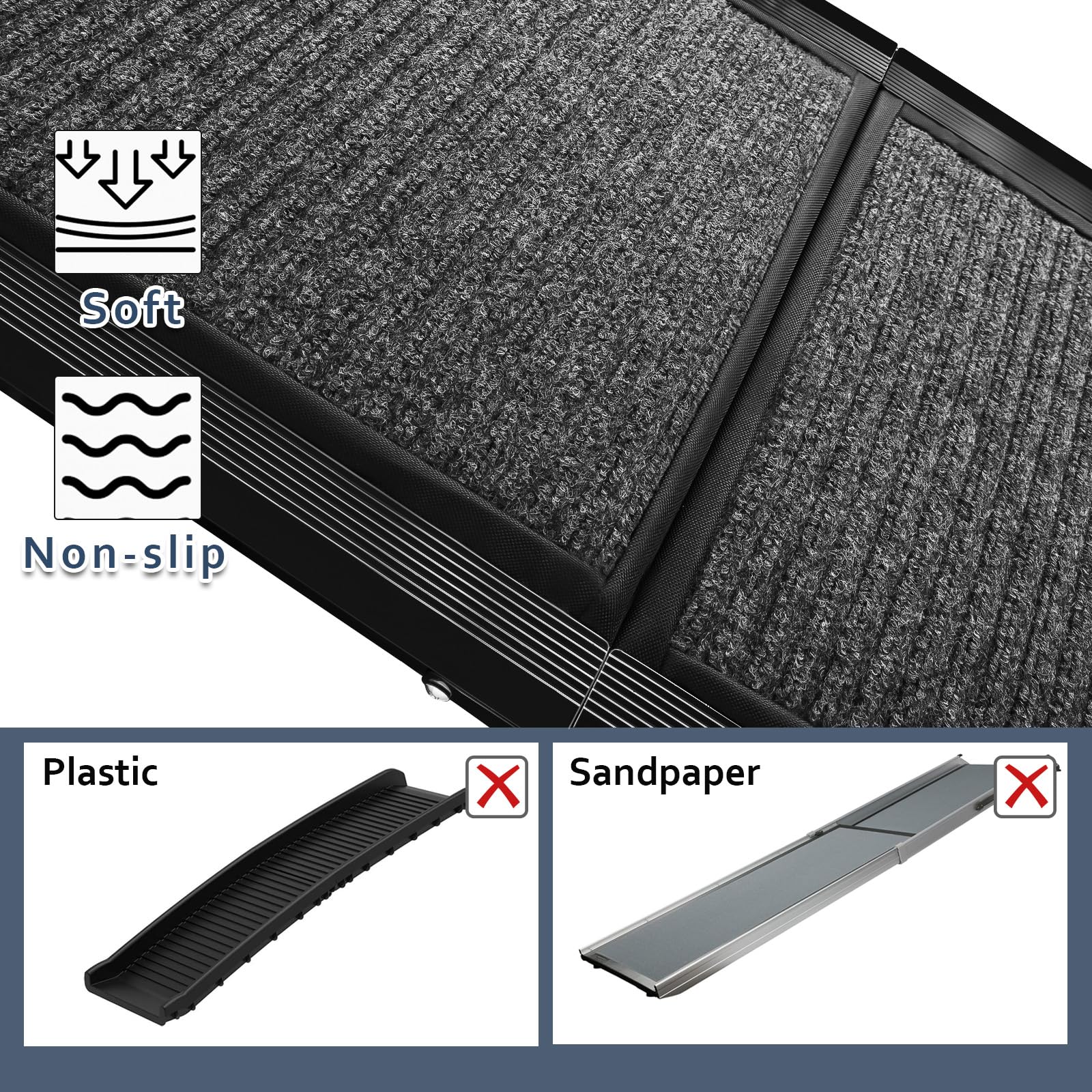 Heavy Duty Folding Dog Ramp for Cars, Trucks & SUVs - 63