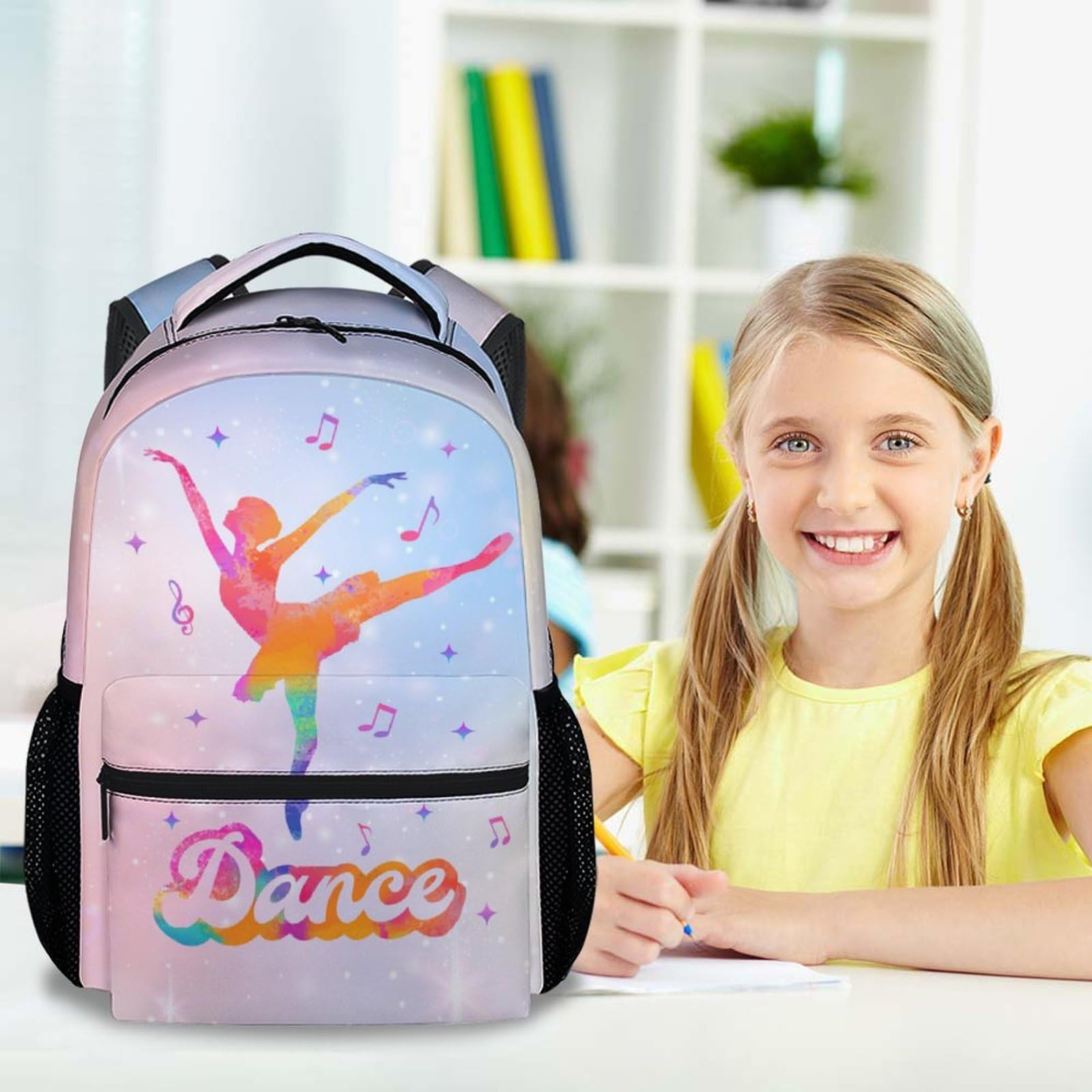 **Cute 17 Inch Lightweight School Backpack for Girls 10-12 - Colorful Dance Bookbag for Kids, Perfect for School, Dance Class & Travel**