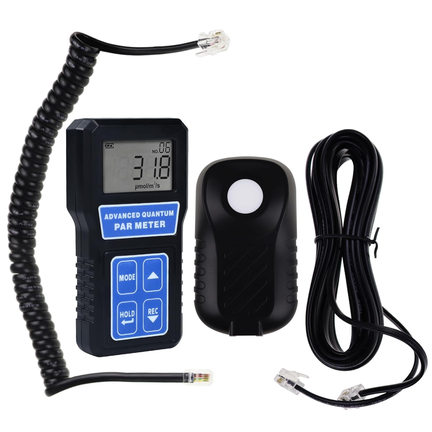 Quantum PAR Meter for LED Grow Lights - PPFD Tester with Data Logging & Calibration (400-700nm) | Measure Light Intensity in Grow Rooms & Greenhouses | Ideal for Indoor Gardening, Hydroponics & Plant Growth Monitoring