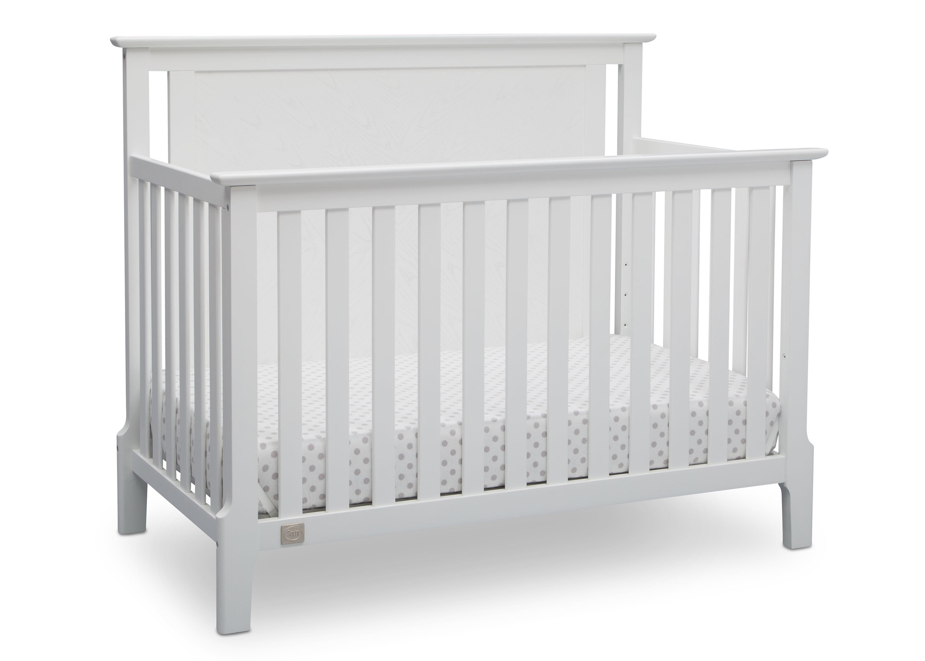 Mid Century Modern 4-in-1 Convertible Baby Crib - Toddler Bed, Daybed & Full Size Bed - Nursery Furniture for Boys & Girls - Perfect for Small Spaces & Modern Homes