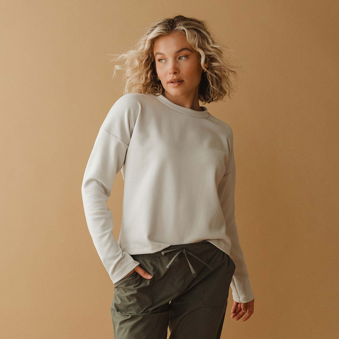 Brighton Women's Stone Pullover Sweater - Cozy Knit Top for Fall & Winter | Perfect for Casual Outfits, Office Wear & Layering