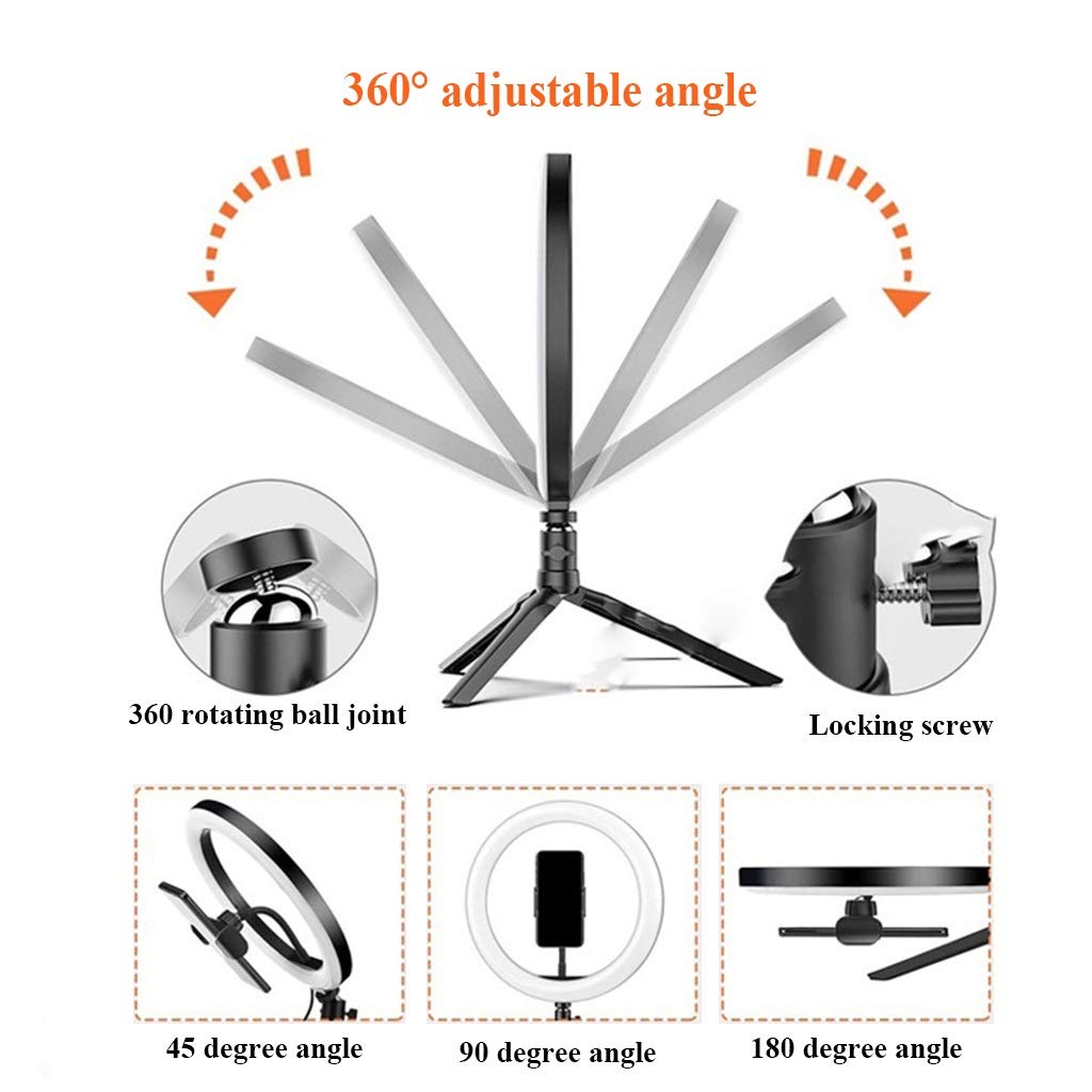 QFFL RGB Ring Light with Tripod - Dimmable LED for Streaming & Makeup (Desktop/Portable)