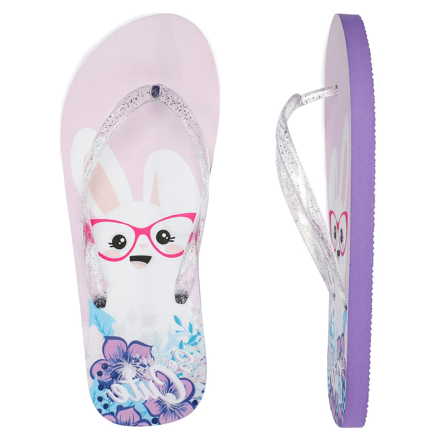Ataiwee Girls Flip Flops - Kids Slip On Thong Sandals with Cute Fruit Print | Comfortable Summer Beach Shoes for Toddler & Little Girls Outdoor Play, Pool Party, and Vacation