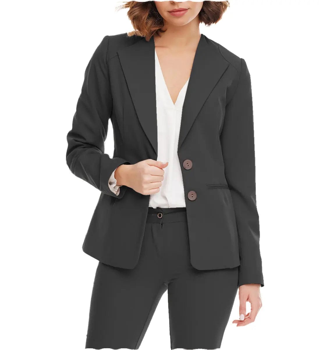 Women's 2-Piece Suit Set with Peak Lapel Blazer & Pants - Professional Office Wear, Business Attire for Work, Interviews & Formal Events