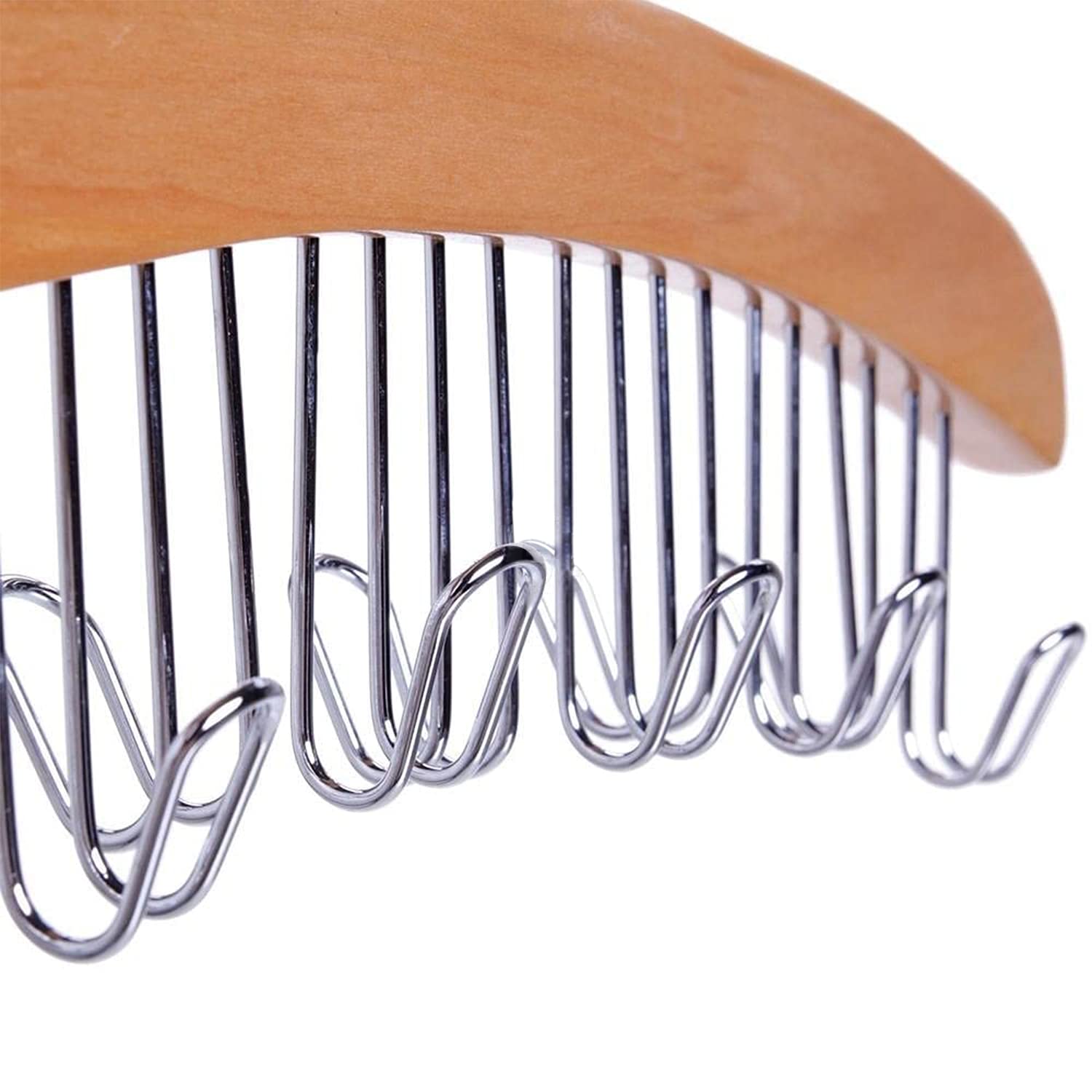 Ohuhu 12-Hook Rotating Belt Hanger Organizer - Wooden Space-Saving Rack for Belts, Ties, Scarves & Accessories (2-Pack) | Perfect for Closet, Bedroom & Dorm Organization